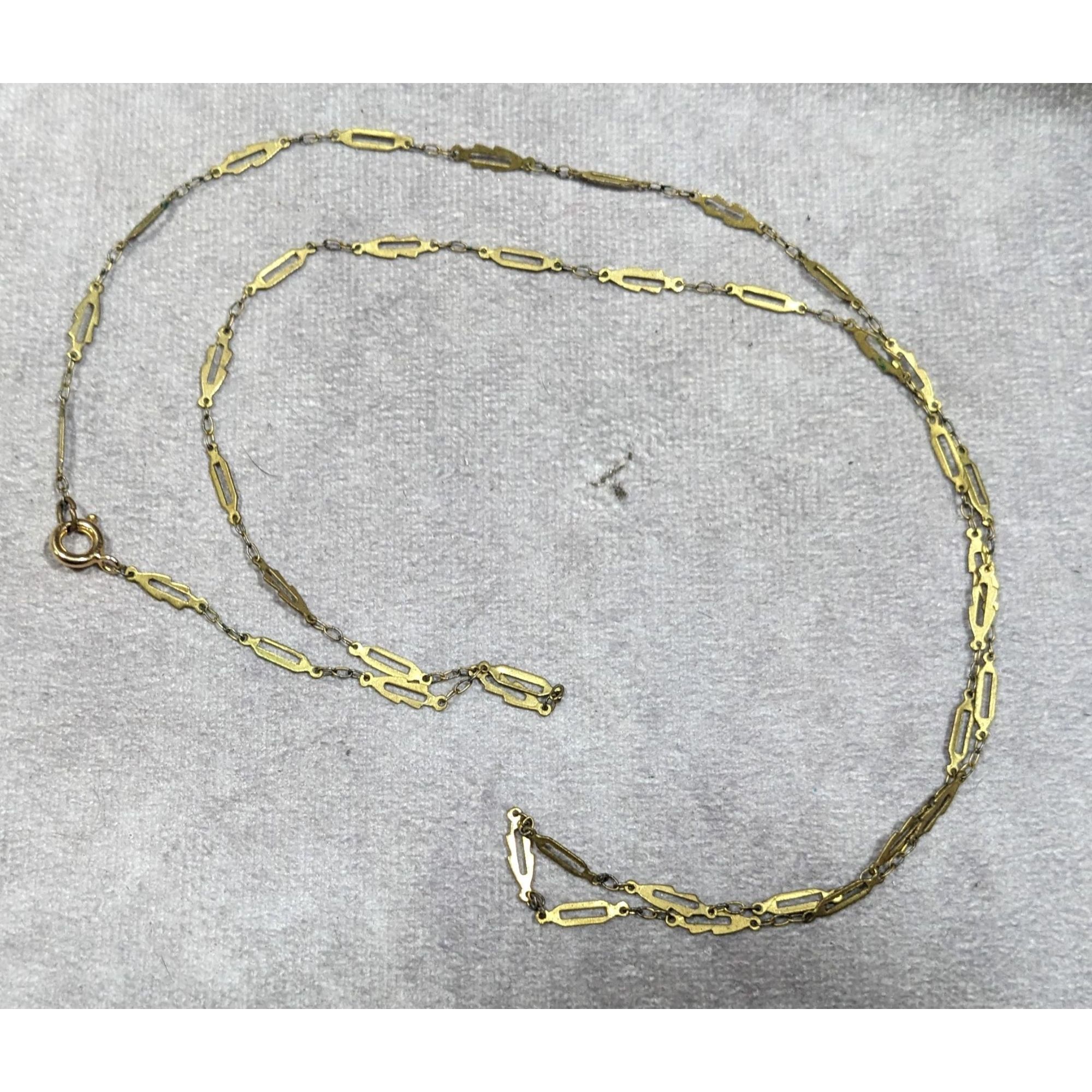 Other Distressed Unique Gold Tone Chain Link Necklace Size ONE SIZE - 7 Thumbnail
