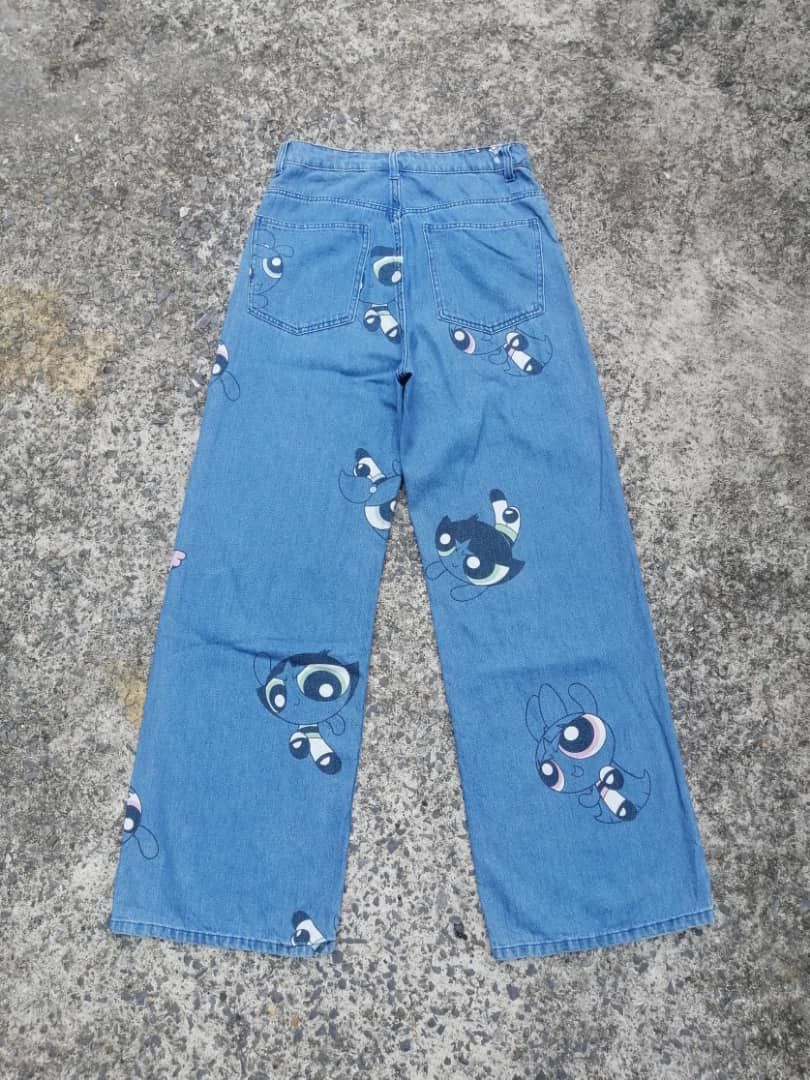 Cartoon Network H&M X Cartoon Network Power Puff Girls Denim Jeans Size 29" - 6 Thumbnail