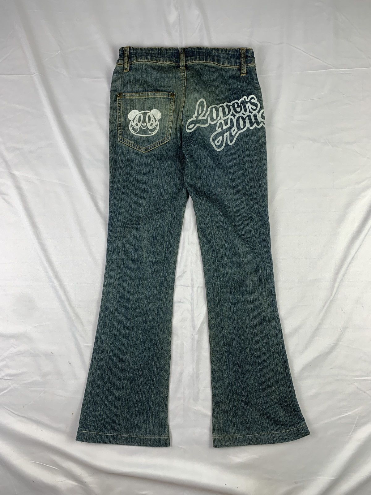 Angel Blue y2k Lovers House Japan Washed Flared Cute Icon Jeans Pants Size 24" / US 00 / IT 34 - 1 Thumbnail
