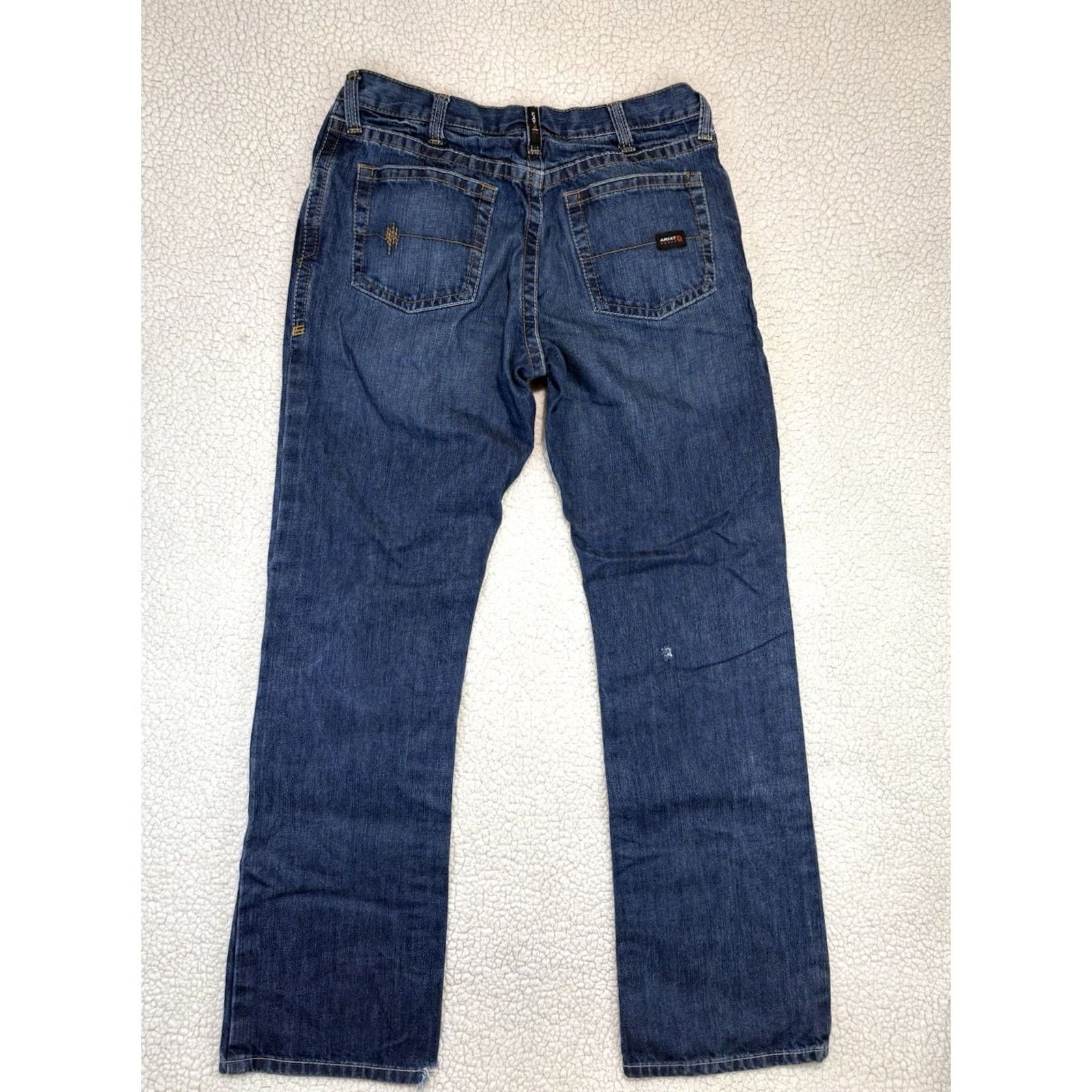 Ariat Ariat M4 Relaxed Bootcut Jeans 34x36 34 36 Medium Blue Denim Distressed USA Cowboy Work Mens Jeans Size US 34 / EU 50 - 6 Thumbnail