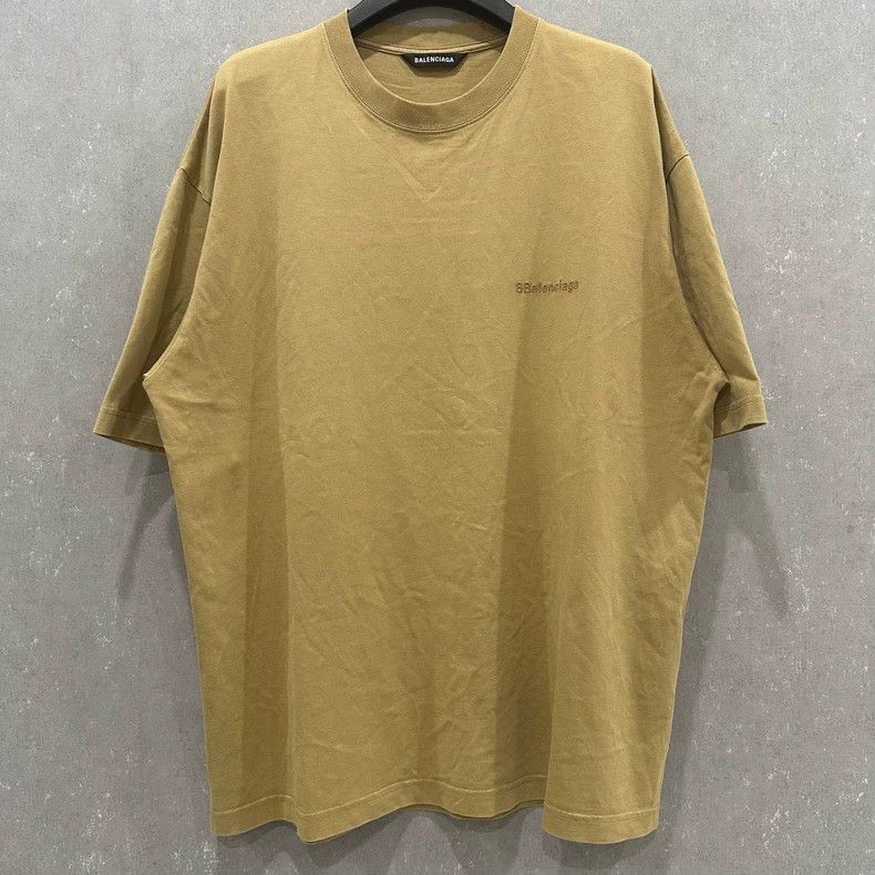 Balenciaga Balenciaga Khaki embroidered Logo short sleeve Size US S / EU 44-46 / 1 - 1 Thumbnail