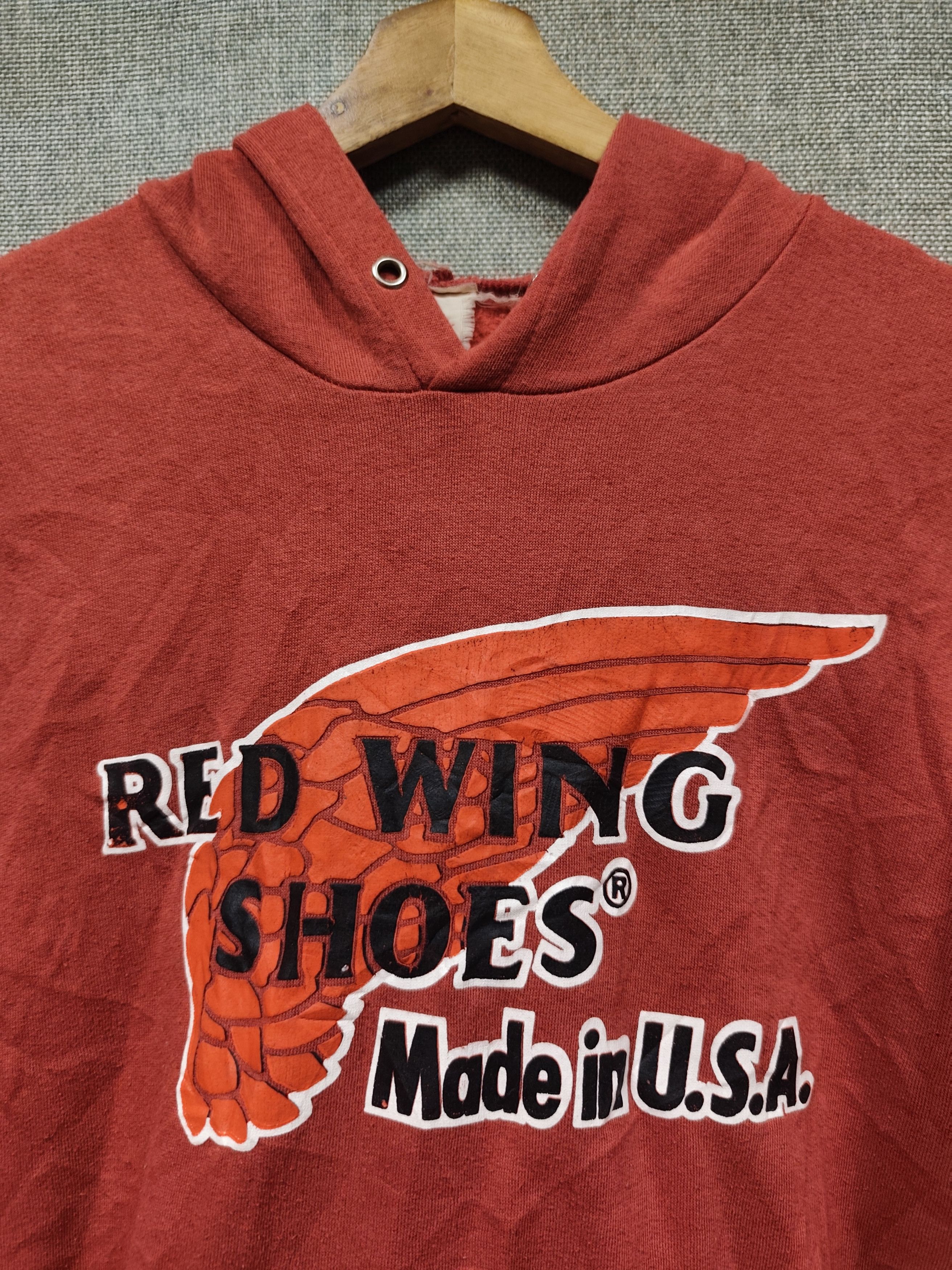 Red Wing × Vintage Vintage 90s hoodie red wing shoes Size US S / EU 44-46 / 1 - 3 Thumbnail