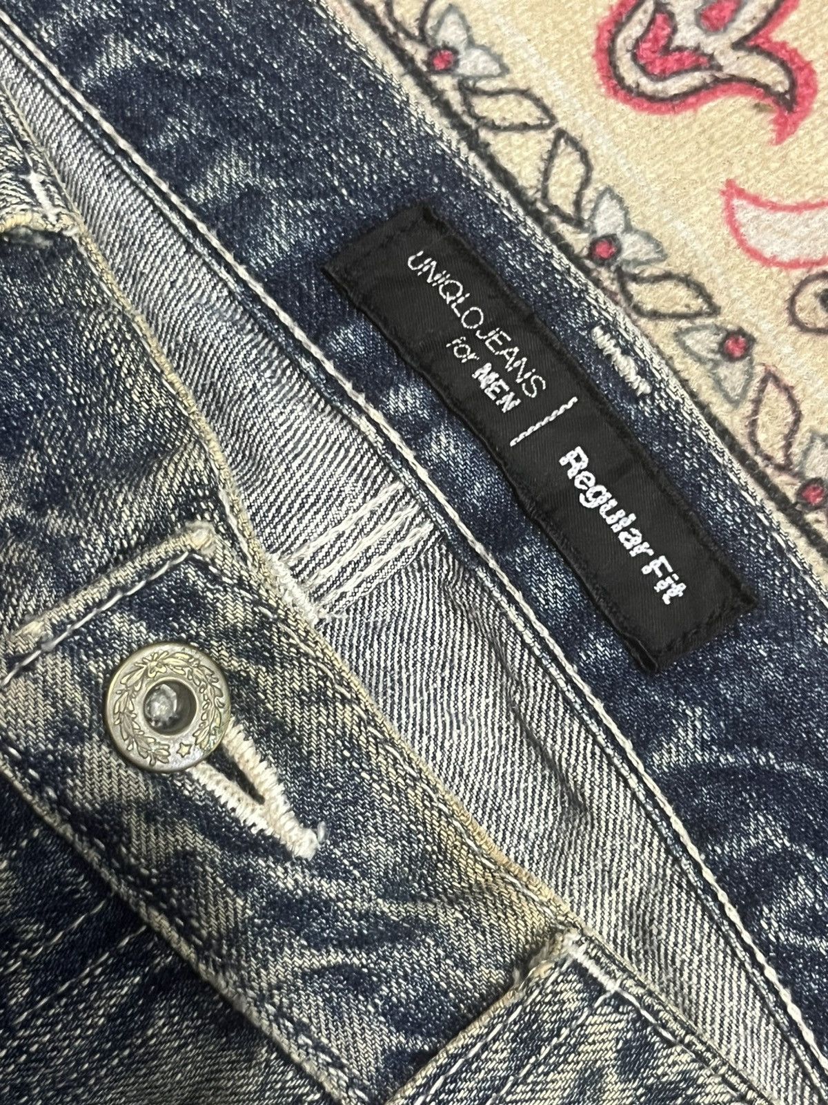 Undercover × Uniqlo Vintage Uniqlo Fatigue Distressed Regular Fit Blue Jeans Size US 34 / EU 50 - 7 Thumbnail