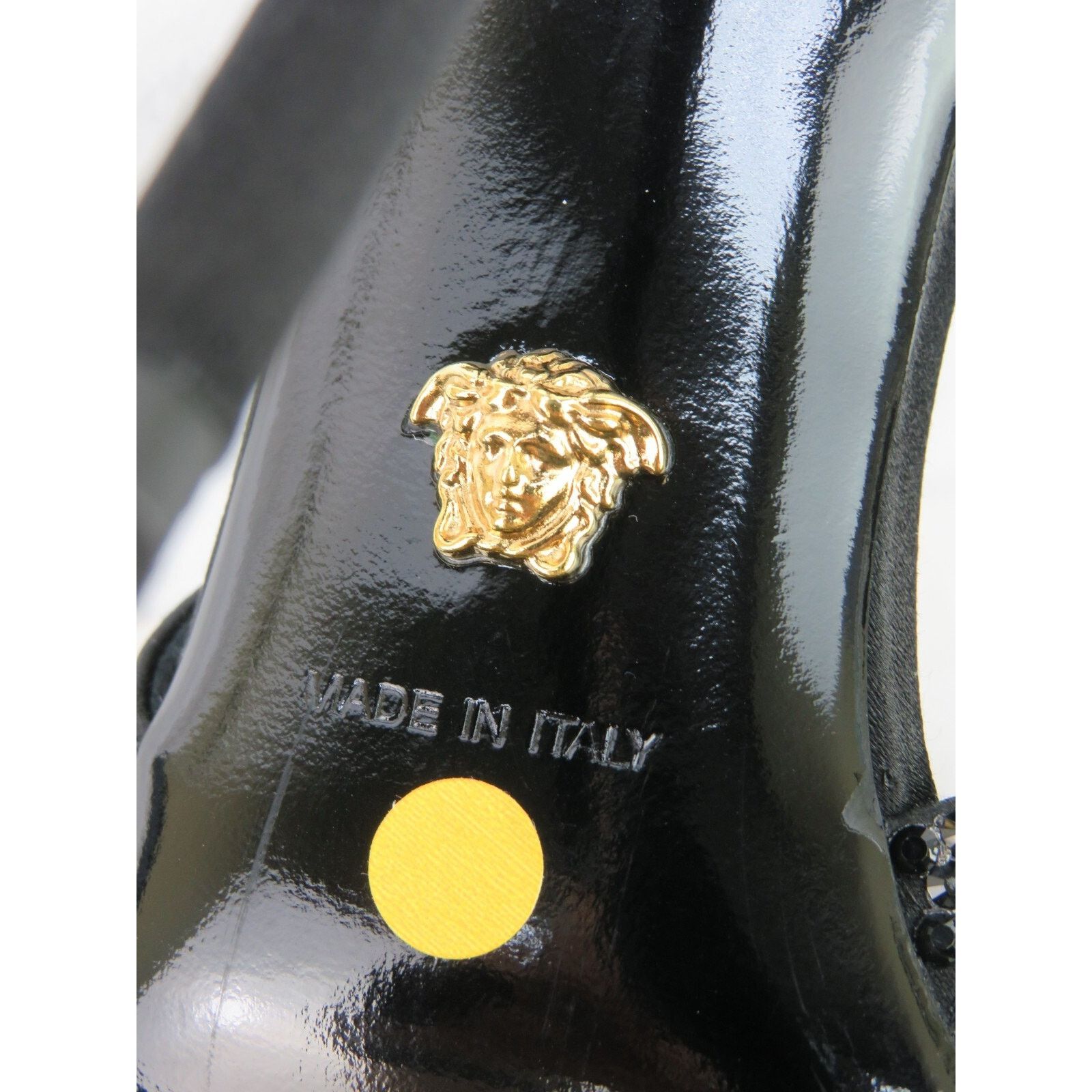 Versace VERSACE BLACK SUEDE GOLD MEDUSA CRYSTALS SANDALS PUMPS 38 IT Size US 8 / IT 38 - 9 Thumbnail