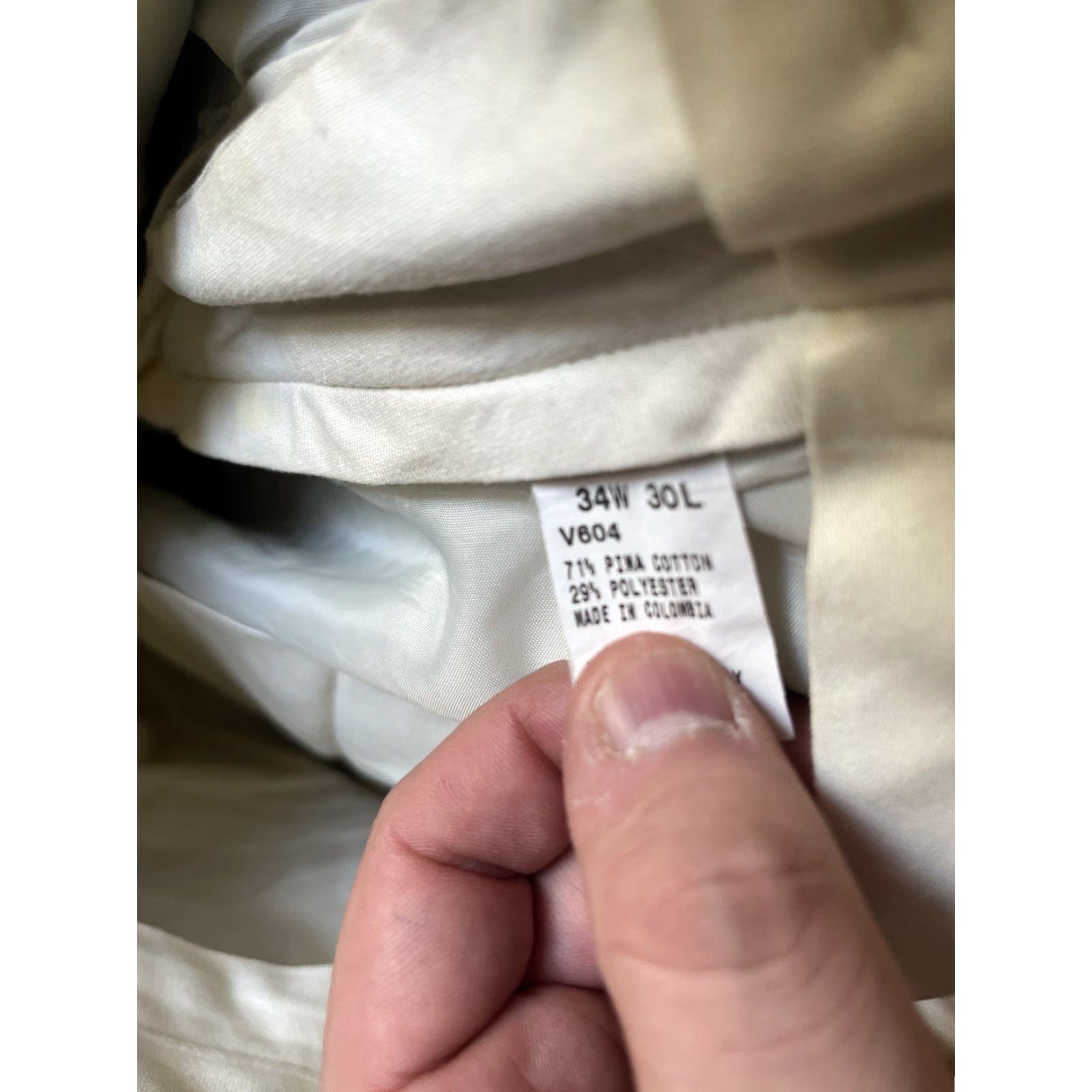 Nautica Nautica Men’s 34x30 Beige Pinstripe Pima Cotton Polyester Pants Slim Dress Pants Straight 30 in Inseam Men Size US 34 / EU 50 - 6 Thumbnail