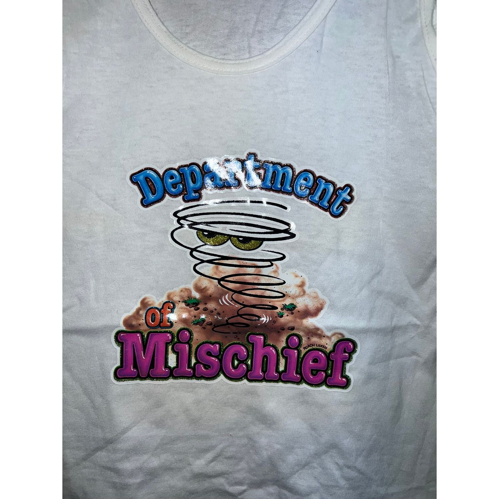 Vintage Womens Vintage Iron On Tank Shirt Roach Mischief 80s Tee S Size S / US 4 / IT 40 - 2 Thumbnail