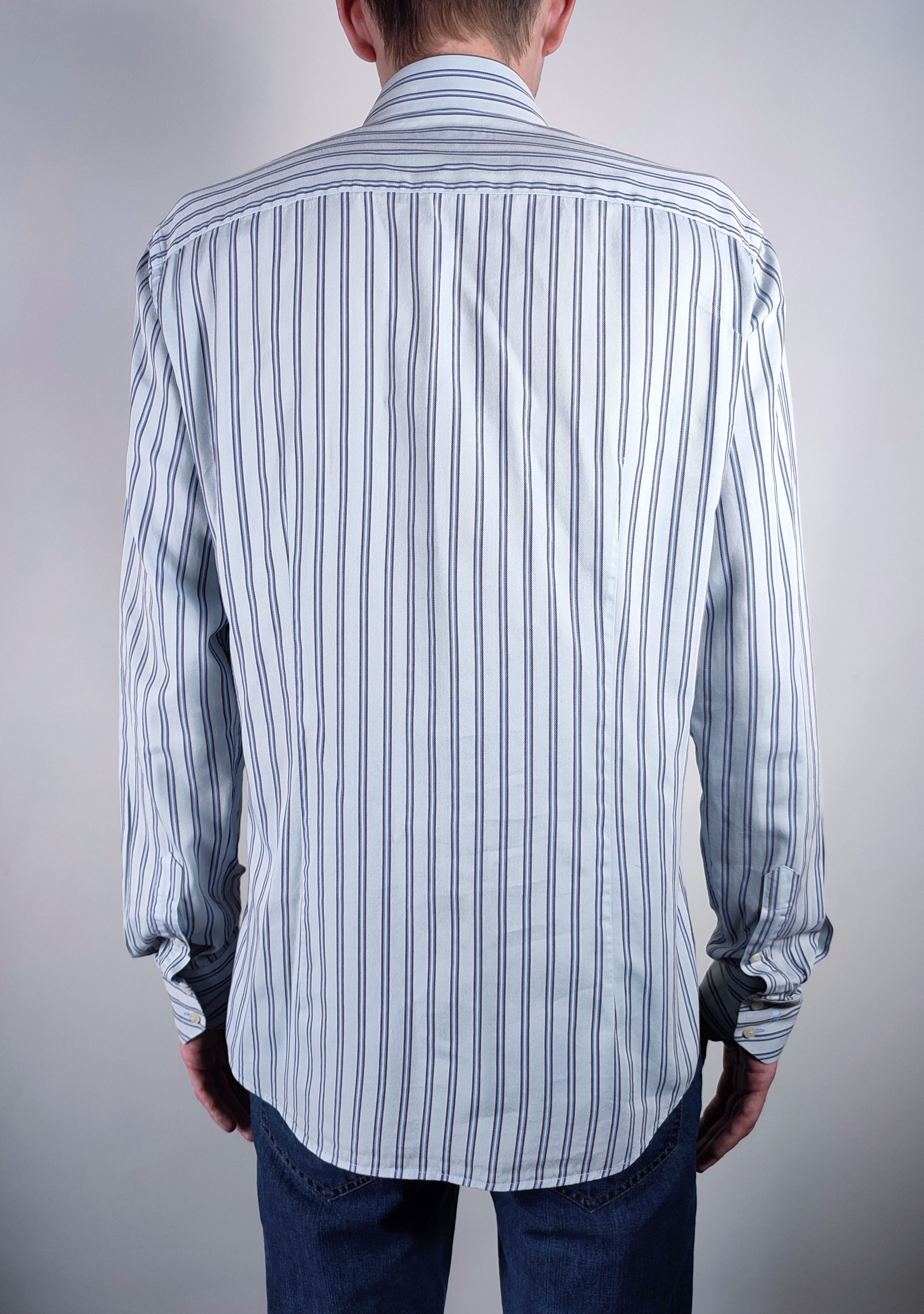 Balenciaga Balenciaga BB logo stripe vintage shirt Size US L / EU 52-54 / 3 - 13 Thumbnail
