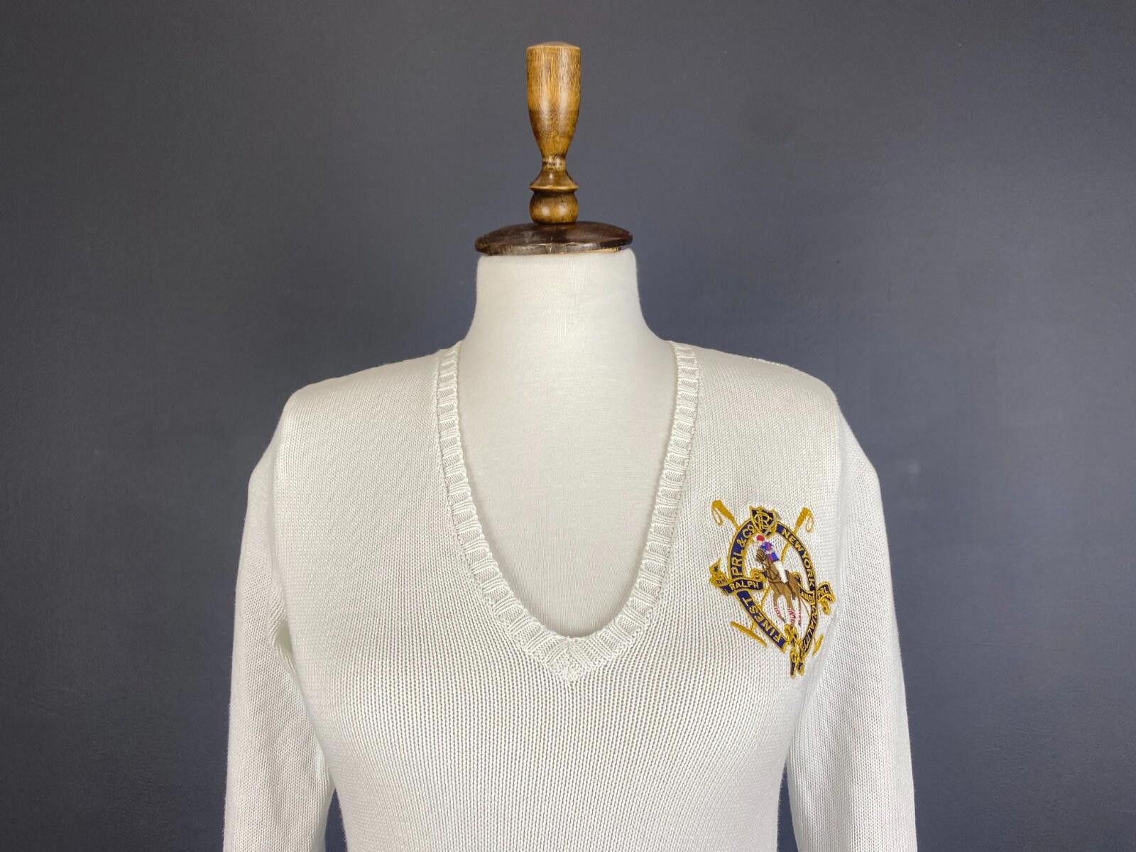 Polo Ralph Lauren Ralph Lauren Sport White Finest New York Knit Sweater Size S Size S / US 4 / IT 40 - 2 Thumbnail