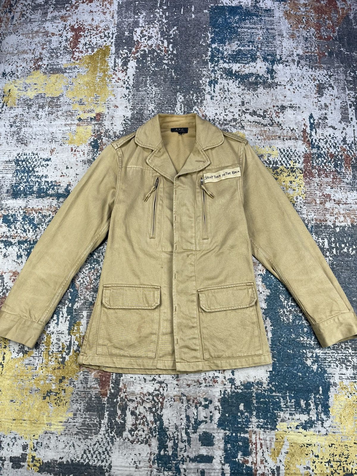 A.P.C. A.P.C Military Khaki Utility Pocket Jackets Size XS / US 0-2 / IT 36-38 - 1 Thumbnail