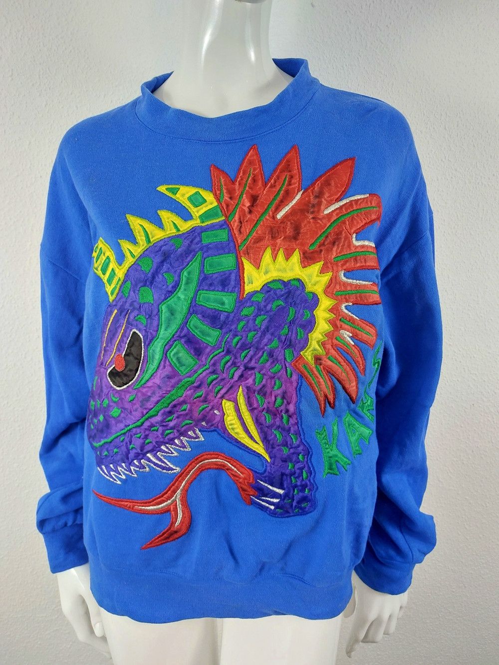 Kansai Yamamoto Kansai Yamamoto Japan Applique Dragon Sweater Pullover Size US M / EU 48-50 / 2 - 1 Thumbnail