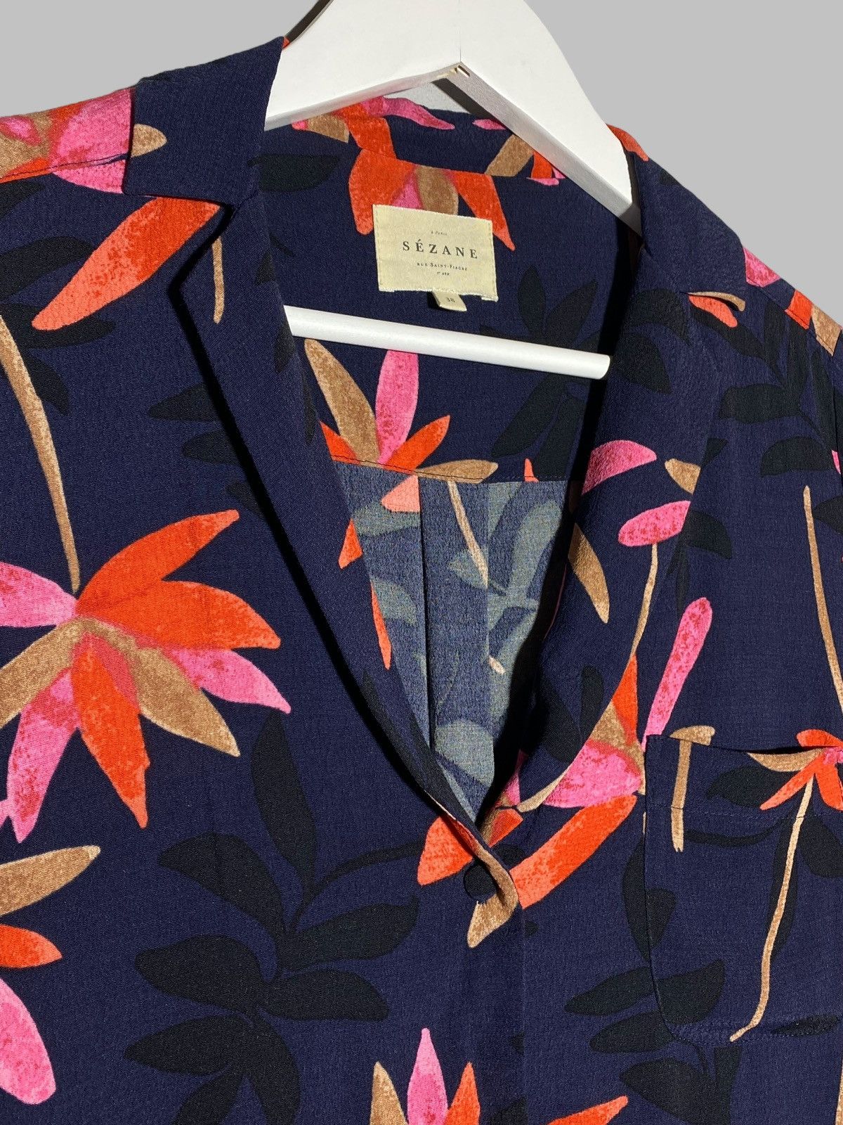 Sezane 🔥 Y2K SÉZANE FLORAL SHIRT MADE IN FRANCE PARIS VIBES Size S / US 4 / IT 40 - 3 Thumbnail
