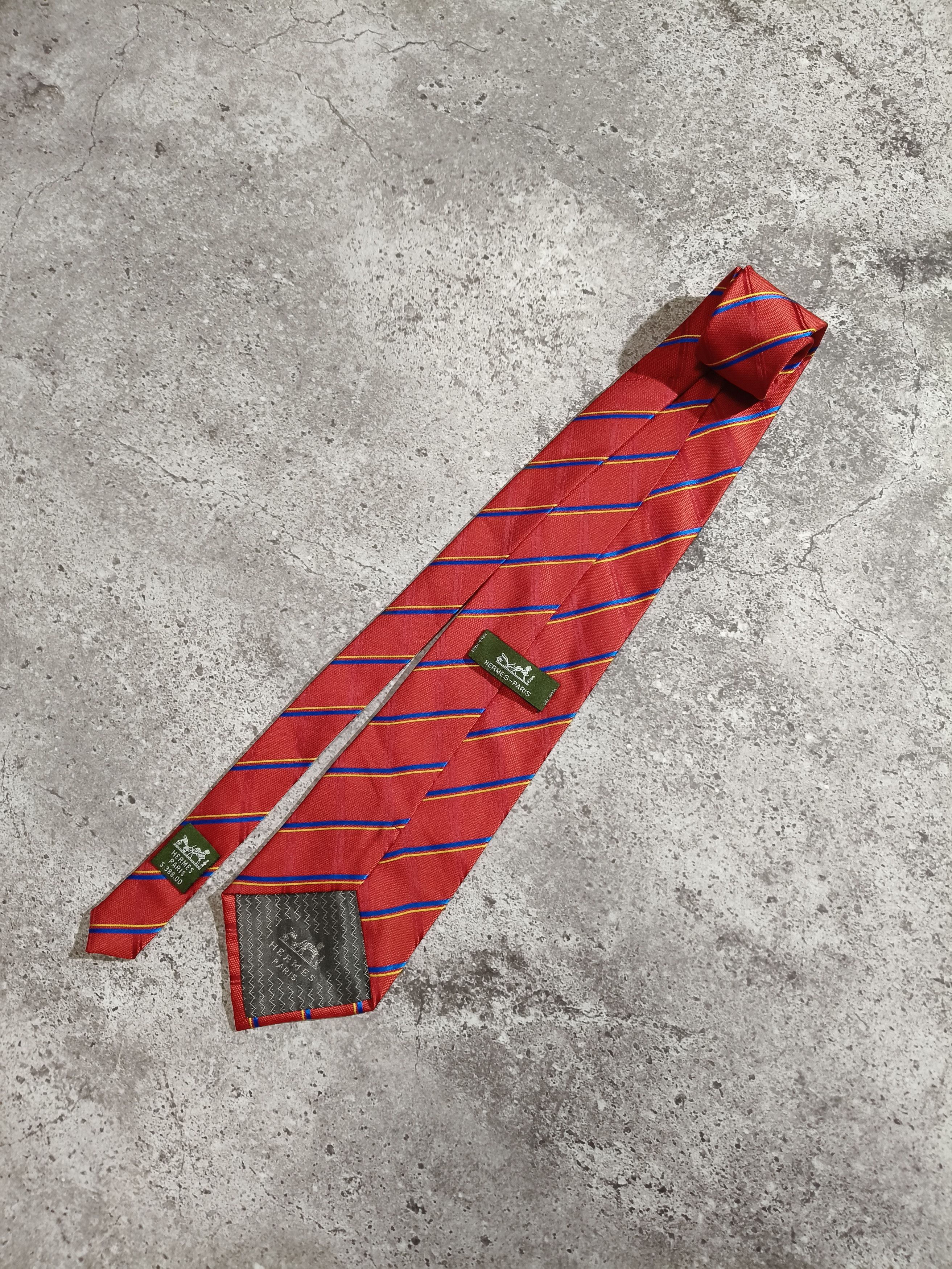 Hermes Hermes Silk Tie Red Size ONE SIZE - 1 Thumbnail