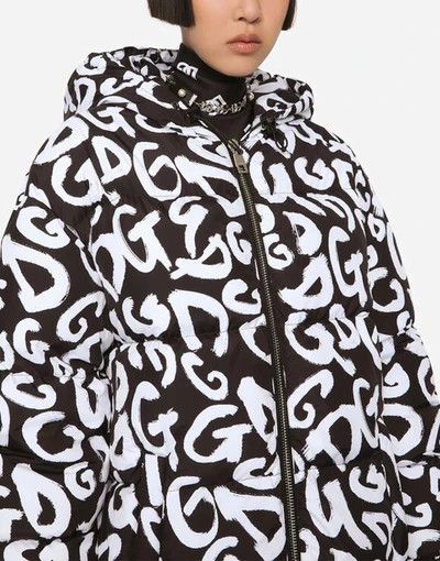 Dolce & Gabbana o1y0825 Hooded Coat in Black/White Size M / US 6-8 / IT 42-44 - 2 Thumbnail