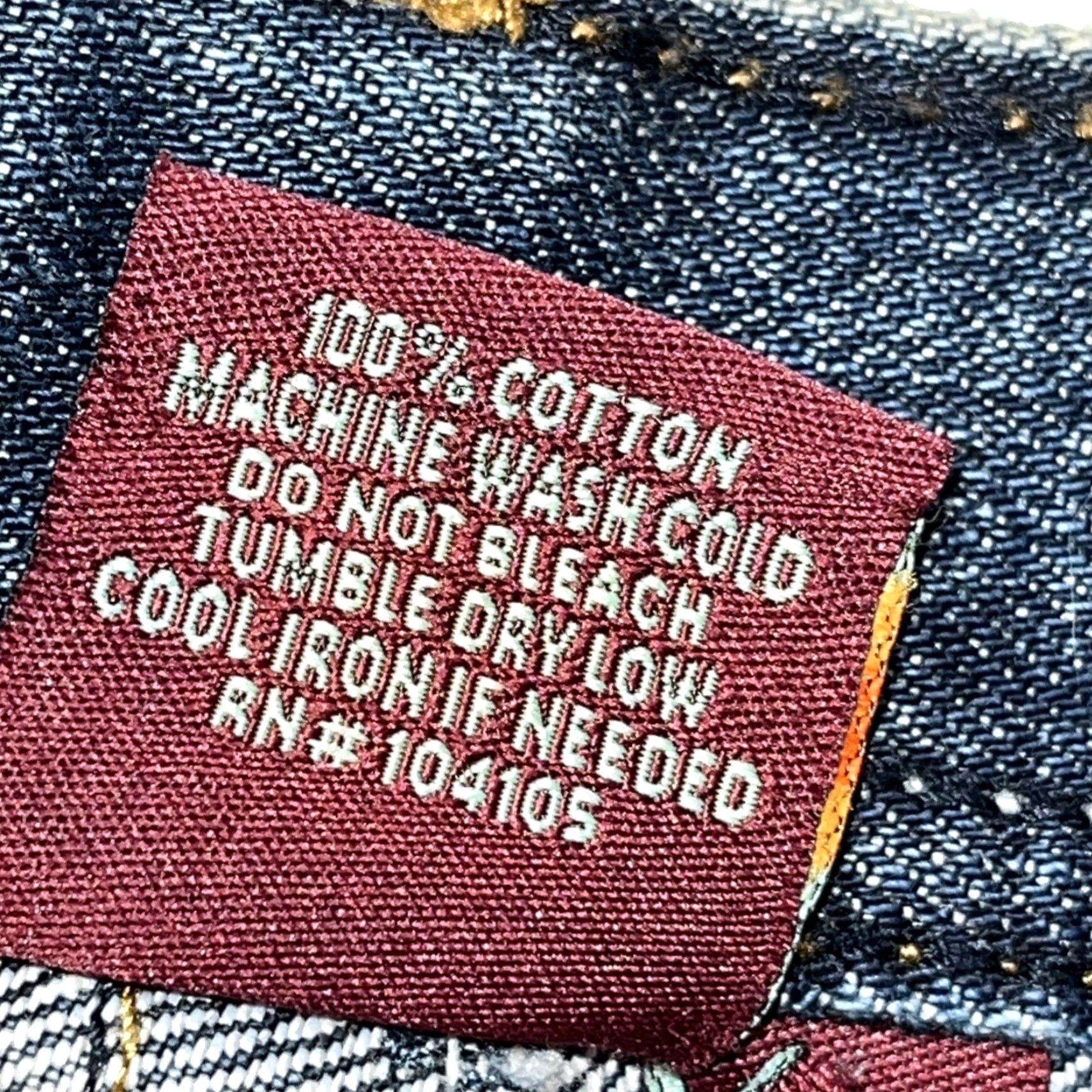 Vintage VINTAGE People of the World Jeans Low Rise 31 BLUE Embroidered Tropical Bird Peacock Flowers 5-Pocket Womens Boots Cut Inseam 34(Size 31) Size 24" / US 00 / IT 34 - 4 Thumbnail
