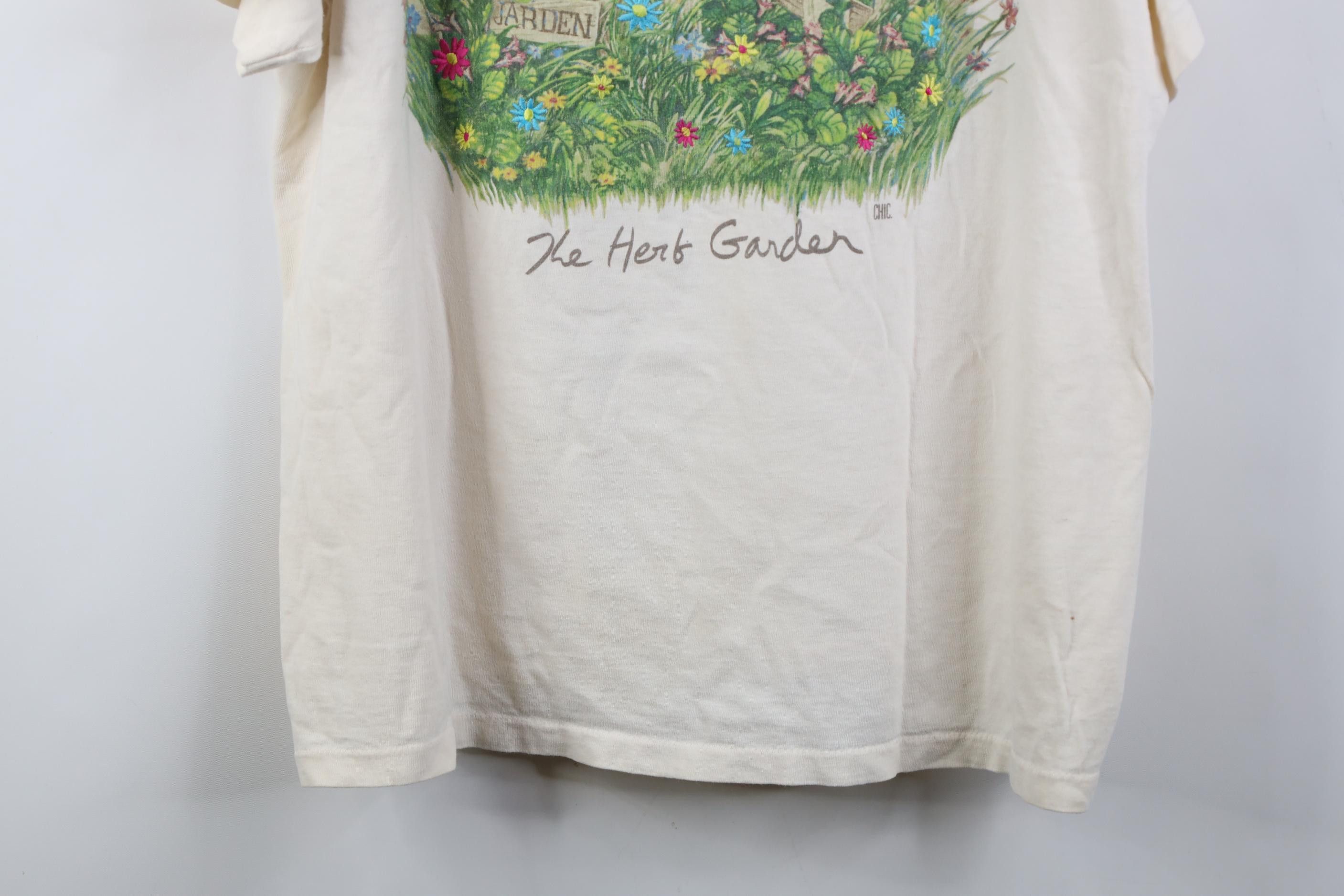 Vintage Vintage 90s Streetwear The Herb Garden T-Shirt Beige USA Size ONE SIZE - 3 Thumbnail