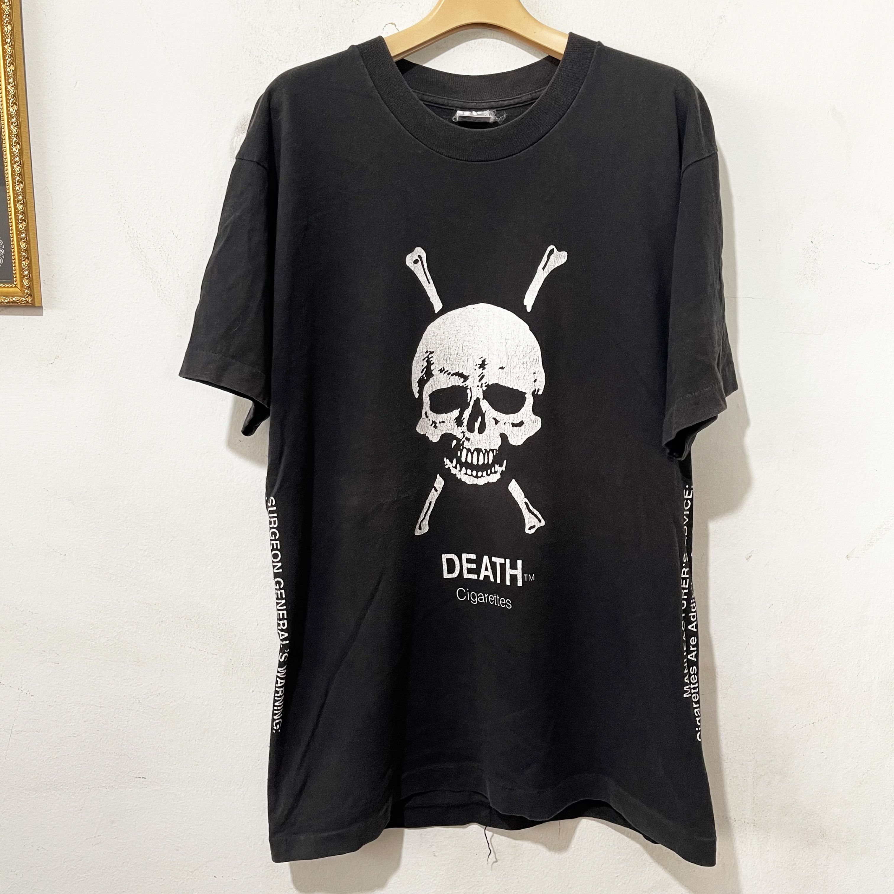 Vintage Vintage 90s Death Cigarettes T-Shirt Size US XL / EU 56 / 4 - 2 Thumbnail