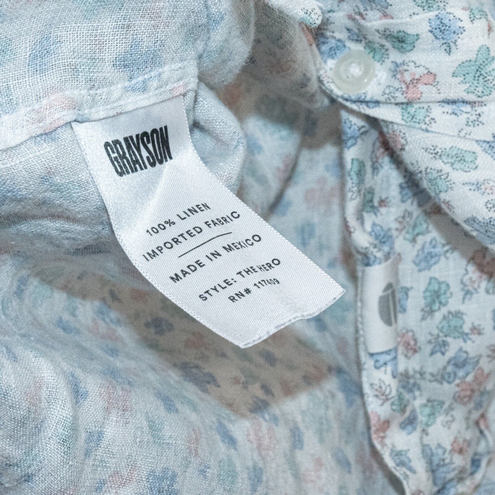 Designer Grayson The HERO Anthropologie Linen Button up shirt Floral Size S / US 4 / IT 40 - 5 Thumbnail