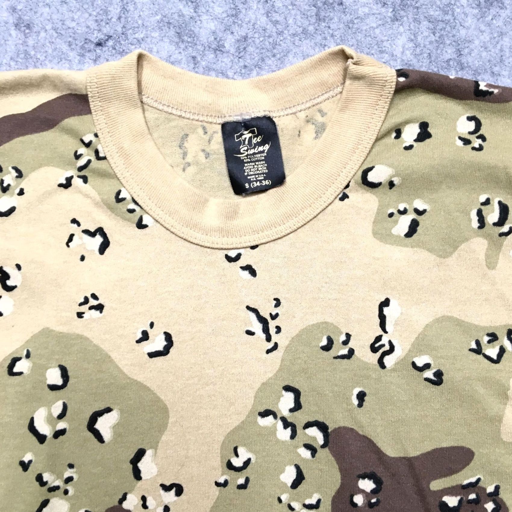 Vintage VINTAGE Tee Swing Shirt Camouflage Desert Chocolate Chip Military USA 90s Shirt Mens Small Beige Camouflage 90s Mens Small Size US S / EU 44-46 / 1 - 3 Thumbnail