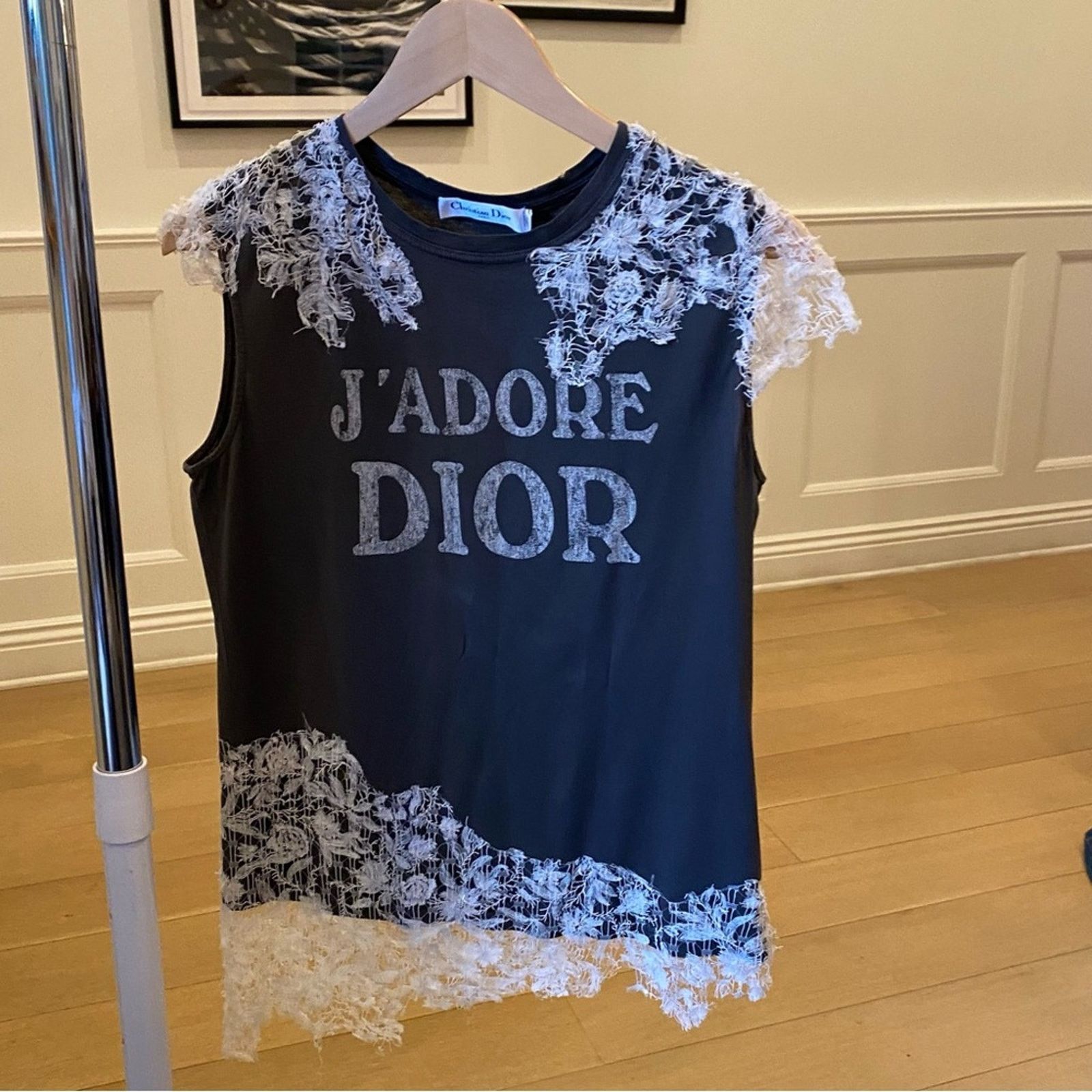 Dior christian Dior J’Adore Tank M Gray Lace logo Cotton Runway Size M / US 6-8 / IT 42-44 - 8 Thumbnail