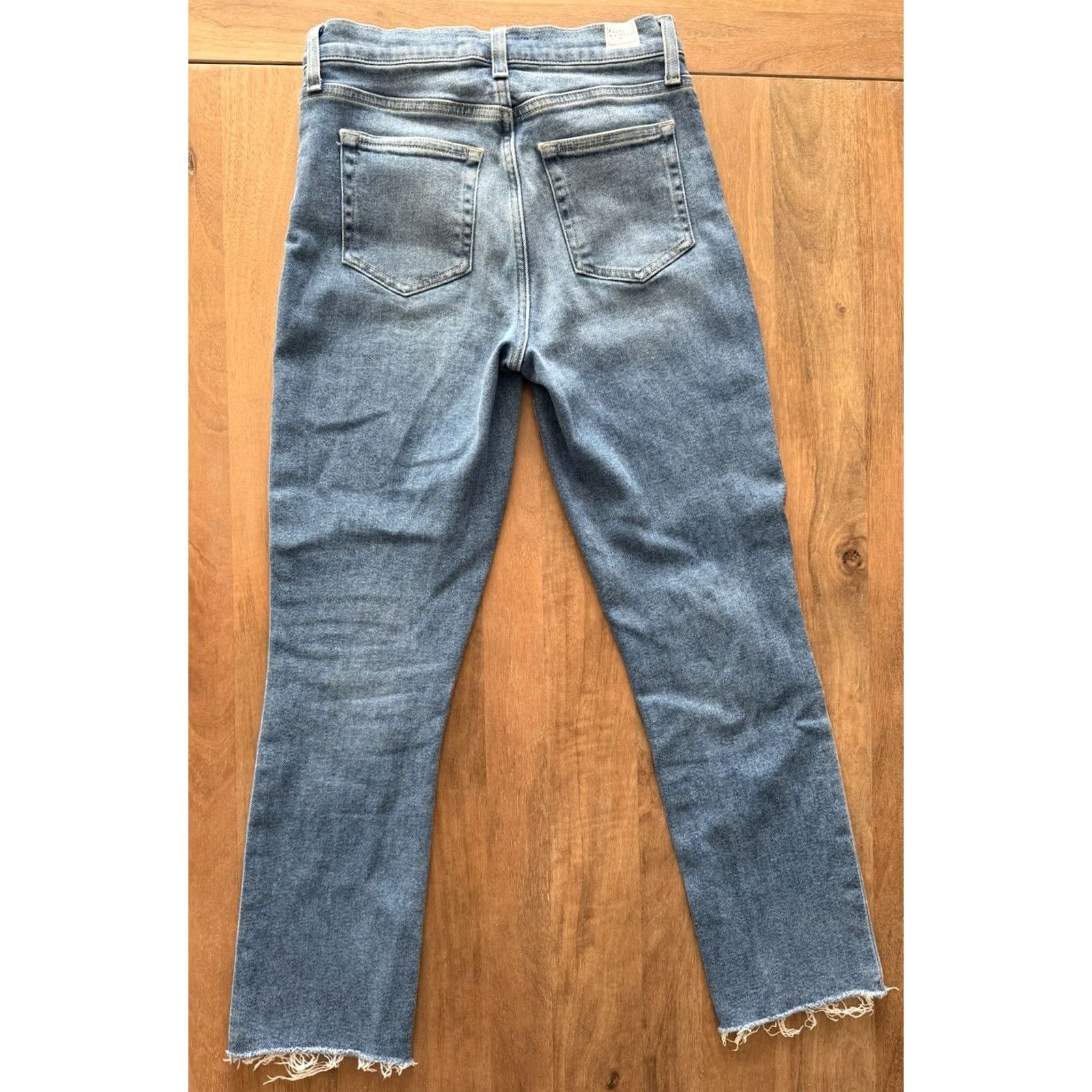 Frank & Eileen Frank & Eileen Jeans Womens 26 Straight Crop Denim Blue 5-Pocket Button Inseam 25"} Size 26" / US 2 / IT 38 - 2 Thumbnail