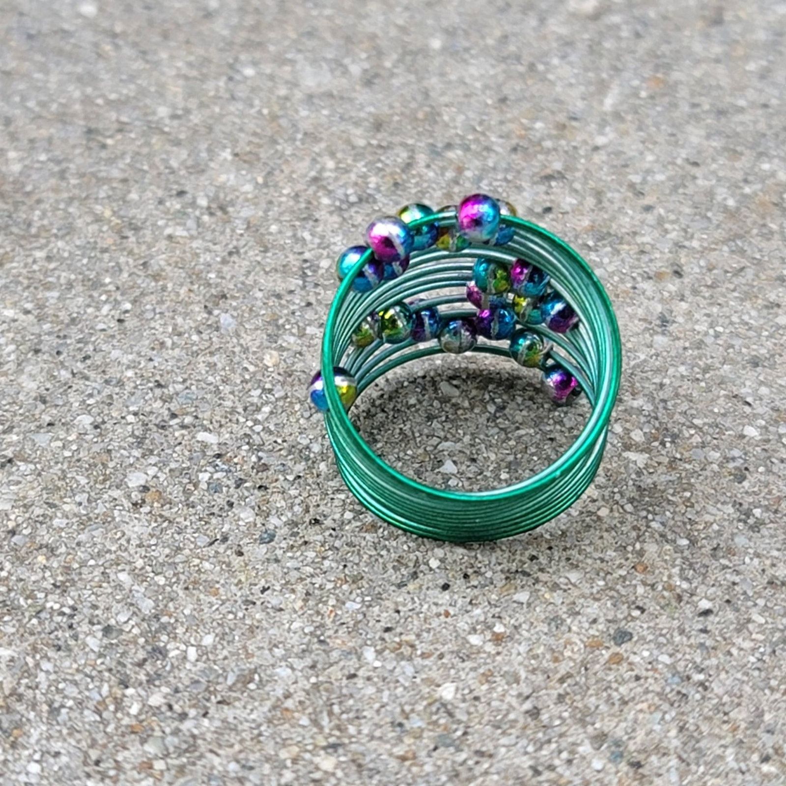 The Unbranded Brand Spring Coil Wire Beaded Ring Size ONE SIZE - 4 Thumbnail