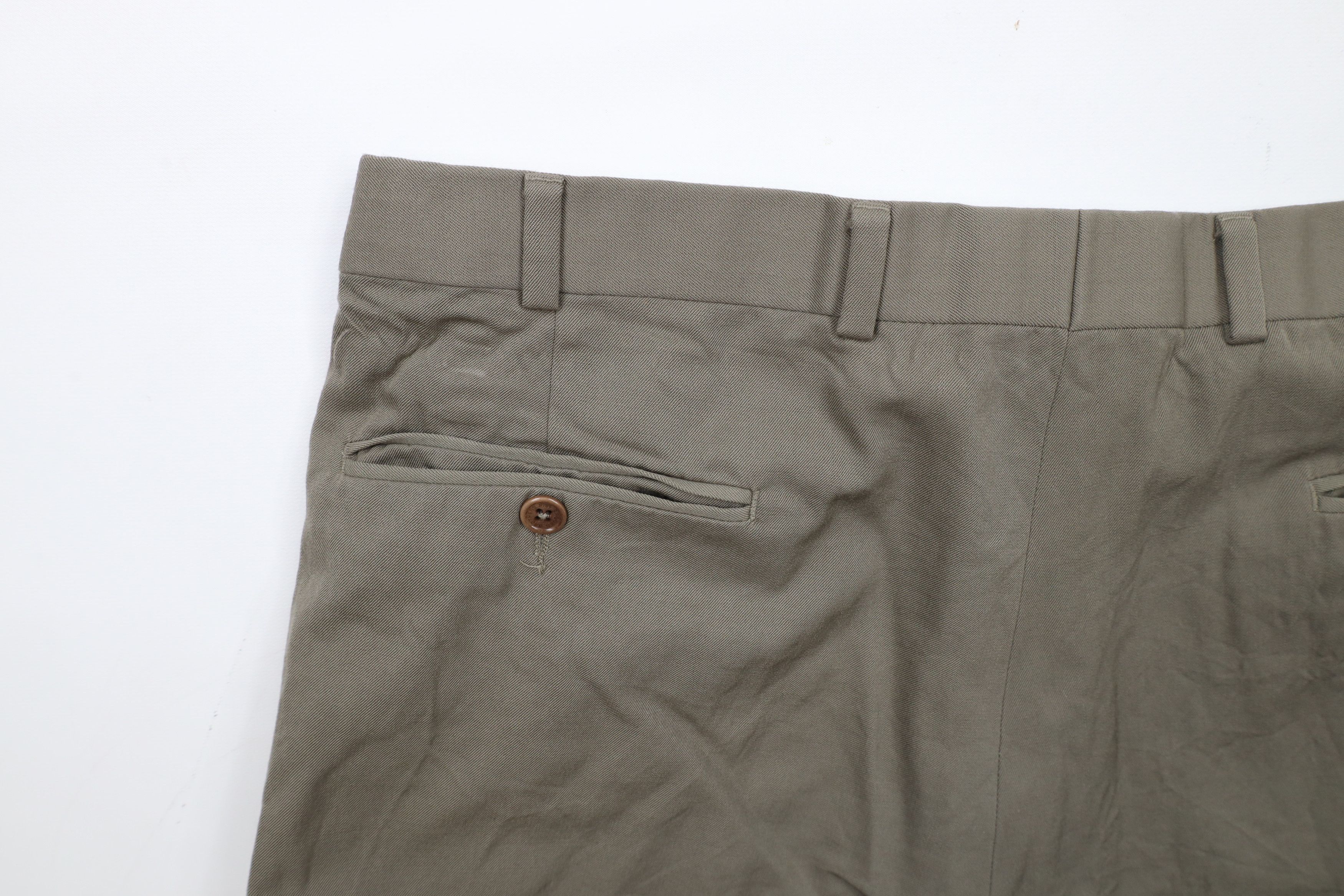 Brooks Brothers × Vintage Vintage 90s Brooks Brothers Wool Chino Pants Greenish Gray Size US 36 / EU 52 - 13 Thumbnail