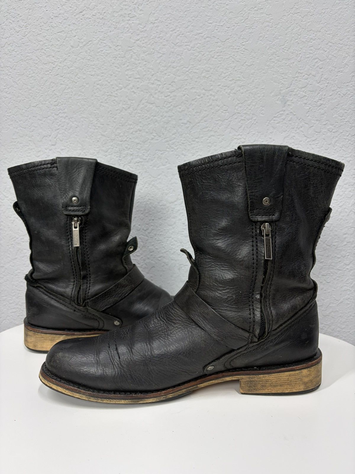 If Six Was Nine Vintage Harley Davidson Guidi Style High Leather Biker Boots Size US 11 / EU 44 - 9 Thumbnail