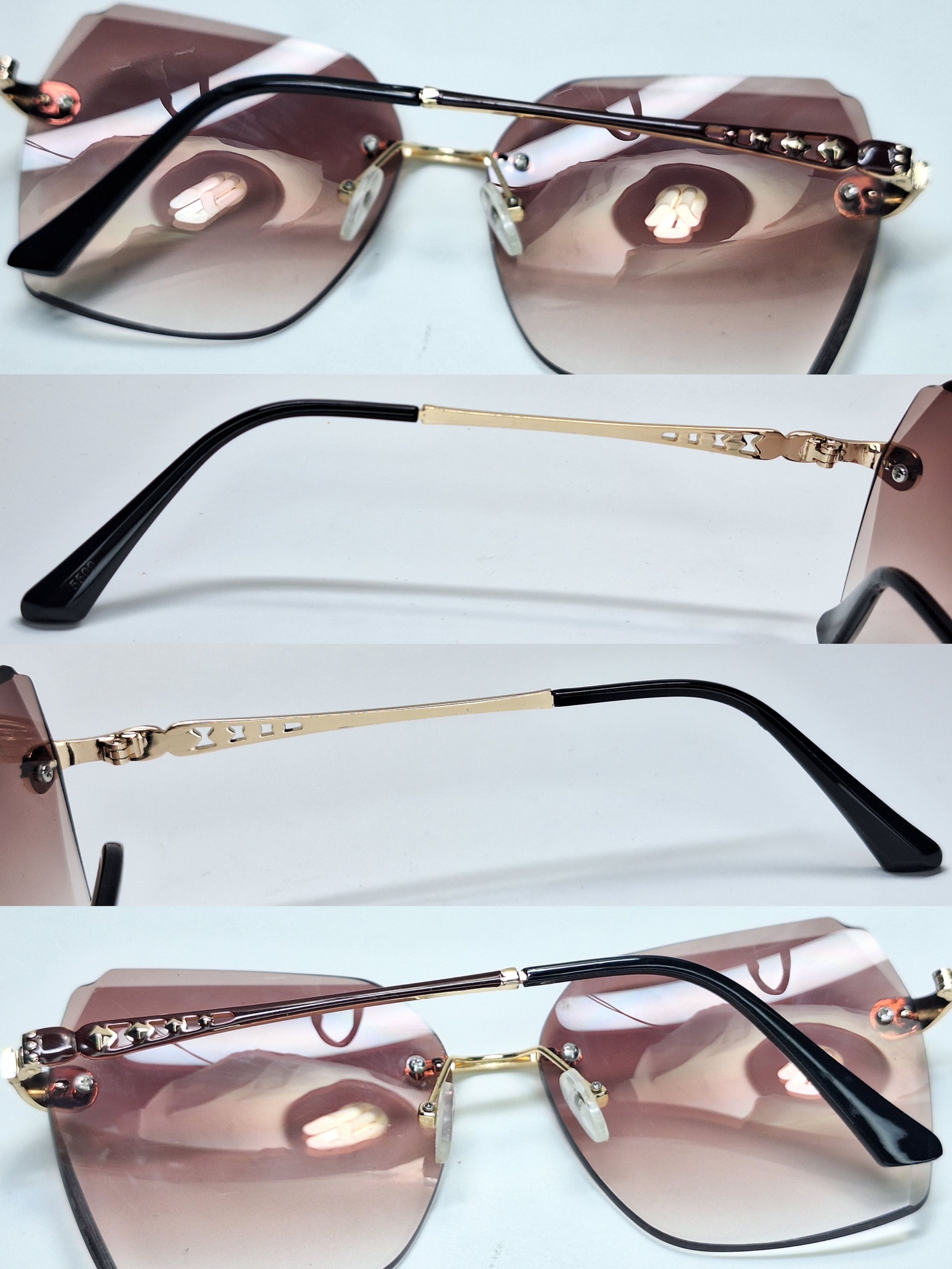 Vintage 00s Japan Vintage Jewel Filigree Rimless Wrap Sunglasses Size ONE SIZE - 7 Thumbnail