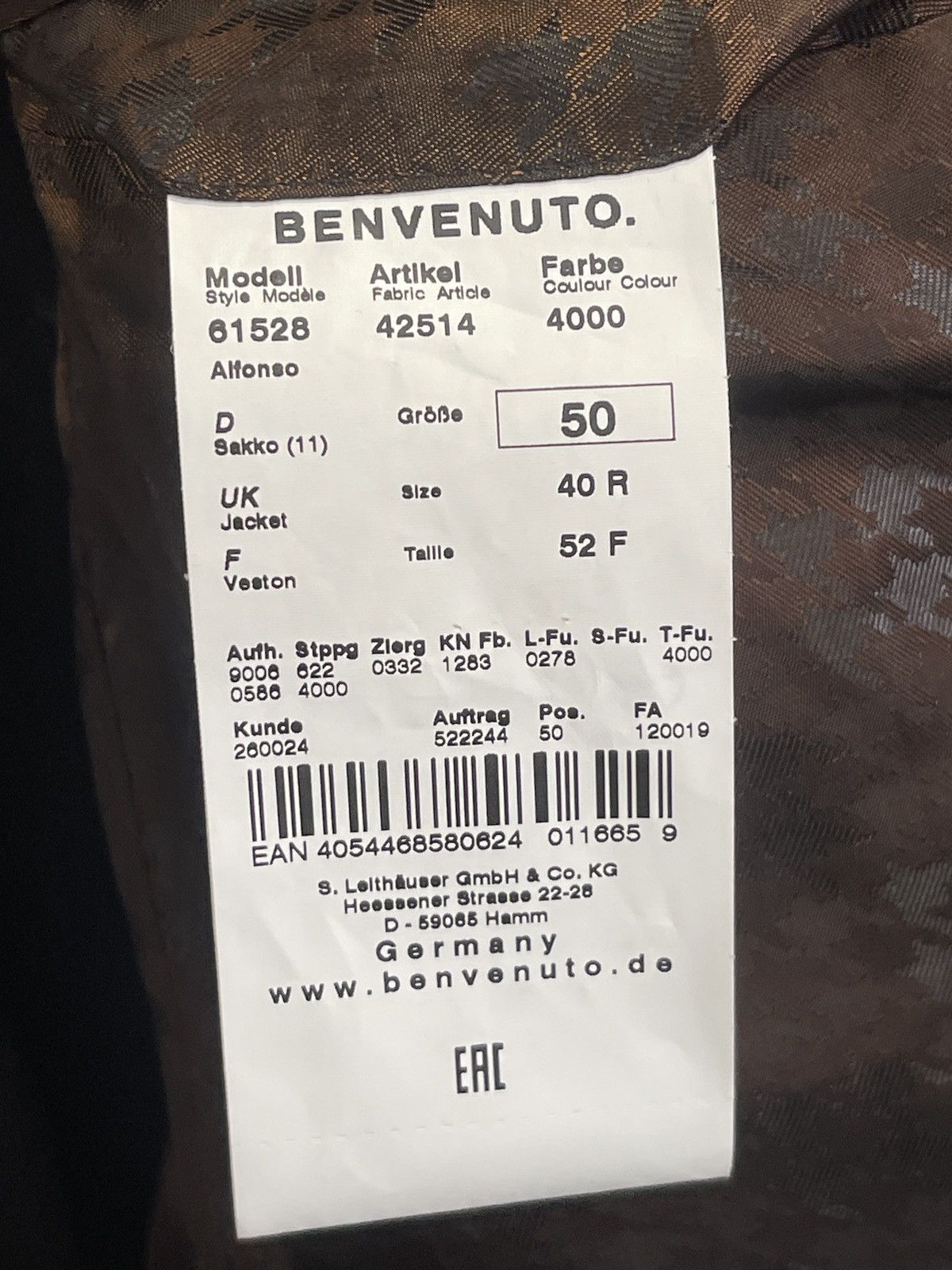 BENVENUTO. Rare benvenuto blazer classic jacket sport coat Size 38R - 6 Thumbnail