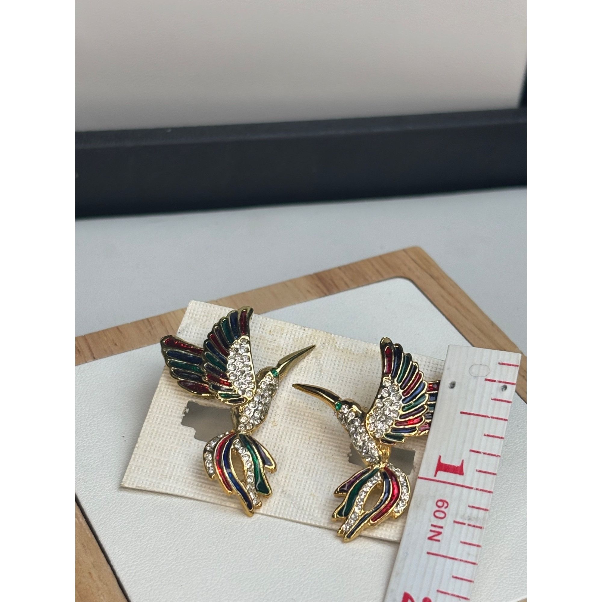 Other Vintage Hummingbird Crystal Stud Earrings Size ONE SIZE - 6 Thumbnail