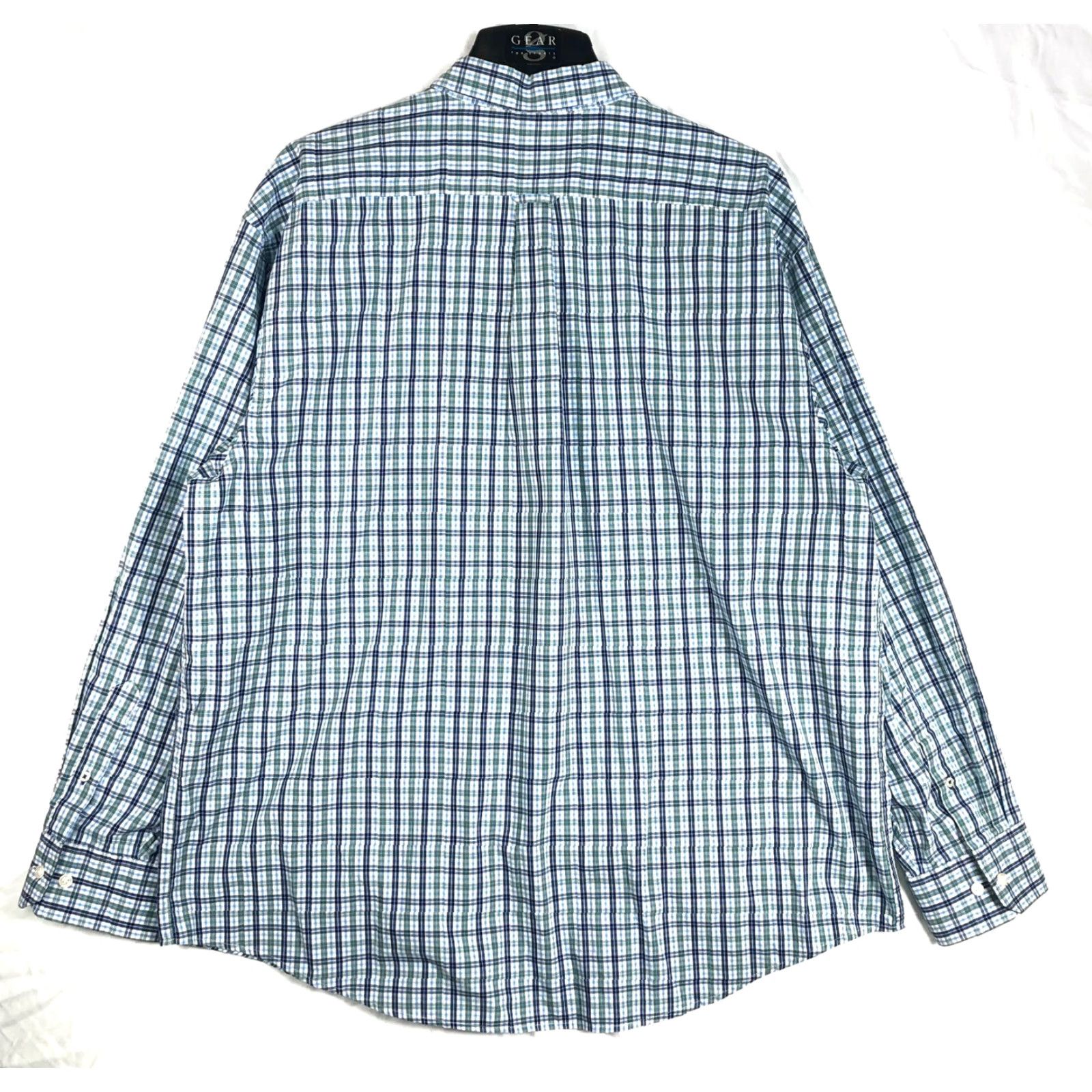 Izod IZOD Mens Shirt 2XL Plaid Long Sleeve Button-Up Green Blue Casual Shirt Mens Size US XXL / EU 58 / 5 - 5 Thumbnail