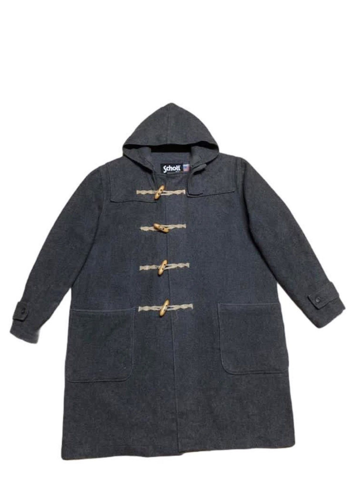 Schott × Vintage 🥶WINTER SALE☃️VINTAGE SCHOTT N.Y.C DUFFLE COAT WOOL Size US M / EU 48-50 / 2 - 5 Thumbnail