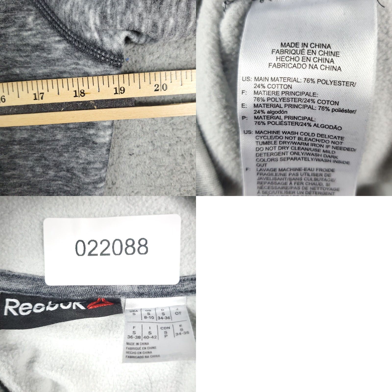 Reebok Womens Reebok Sweater Small Gray Pullover Long Sleeve Size S / US 4 / IT 40 - 8 Thumbnail