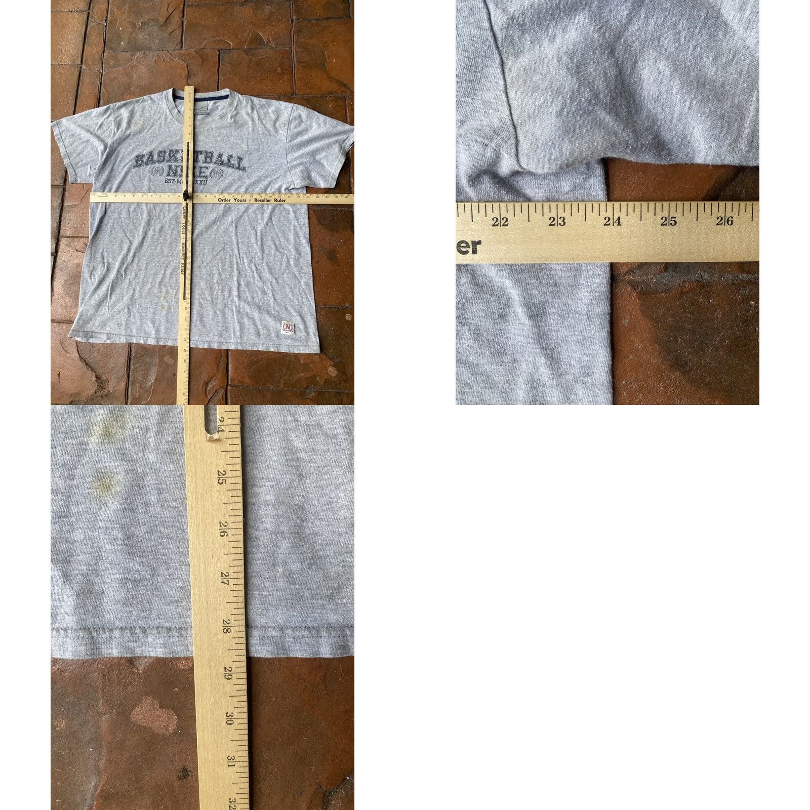Nike VINTAGE Nike Basketball Spell Out T-Shirt 2XL Gray Crew Neck Long Sleeve Men - USA 90s Retro Hip Hop College Sports Pattern Embroidered Knit Cotton Size US XXL / EU 58 / 5 - 8 Thumbnail