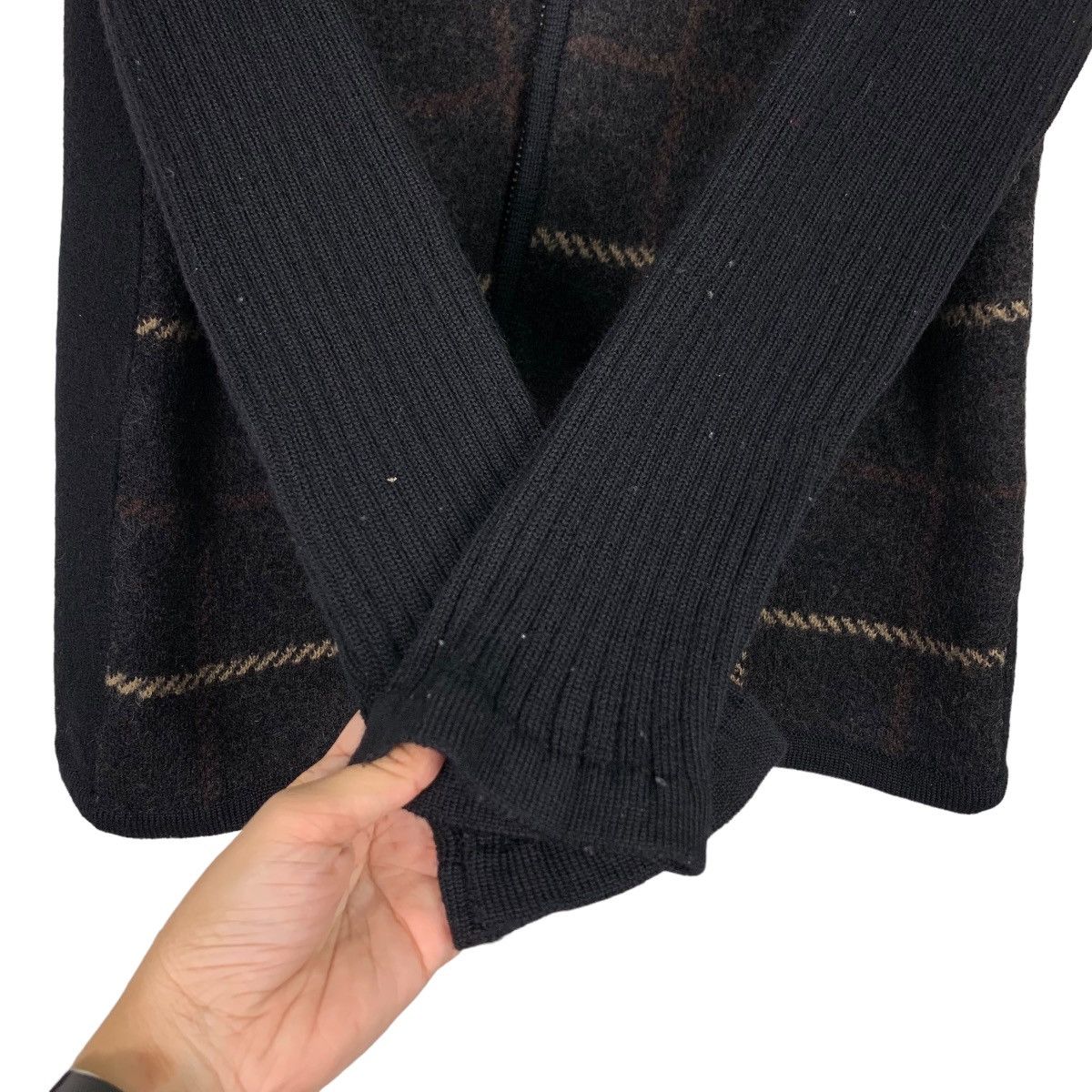 Japanese Brand GIVORS Checked Tartan Wool Jacket Knitted Sleeve #0099-C6 Size US L / EU 52-54 / 3 - 12 Thumbnail