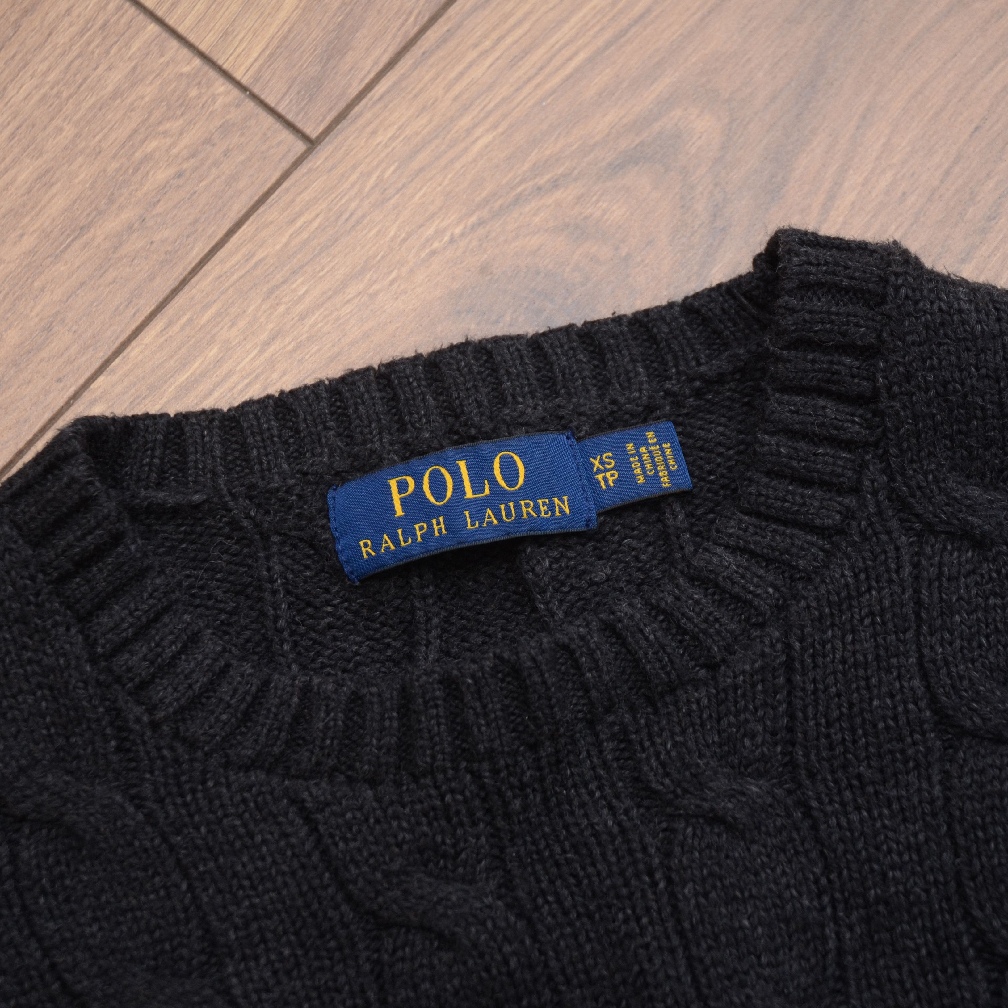 Polo Ralph Lauren Polo Ralph Lauren Unisex Black Cable Knit Sweater Jumper Size US XS / EU 42 / 0 - 12 Thumbnail