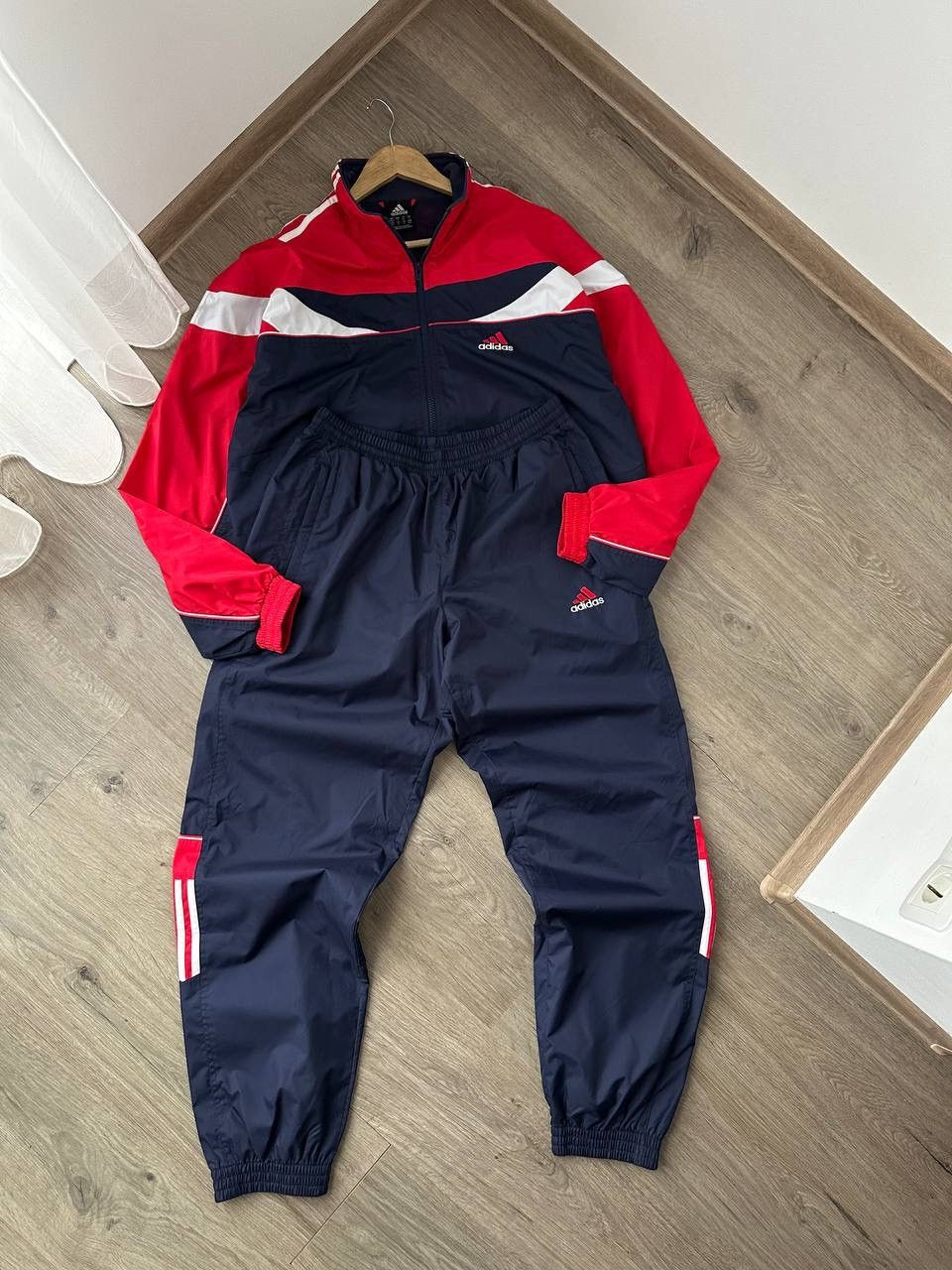 Adidas × Vintage Vintage Adidas Nylon Drill Sportswear Tracksuit Size 38R - 12 Thumbnail