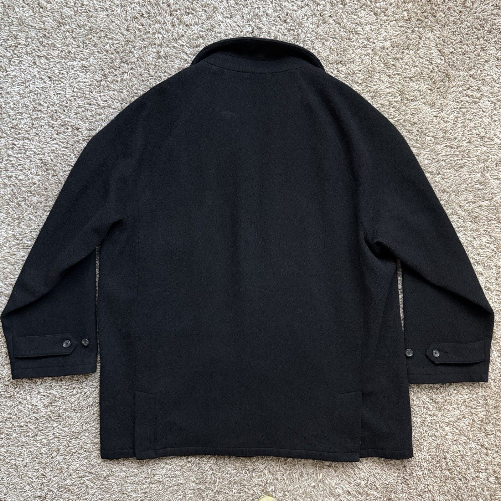 Polo Ralph Lauren × Ralph Lauren Vintage Polo Ralph Lauren Black Wool Pea Coat Zip Up Jacket Size US XL / EU 56 / 4 - 2 Thumbnail