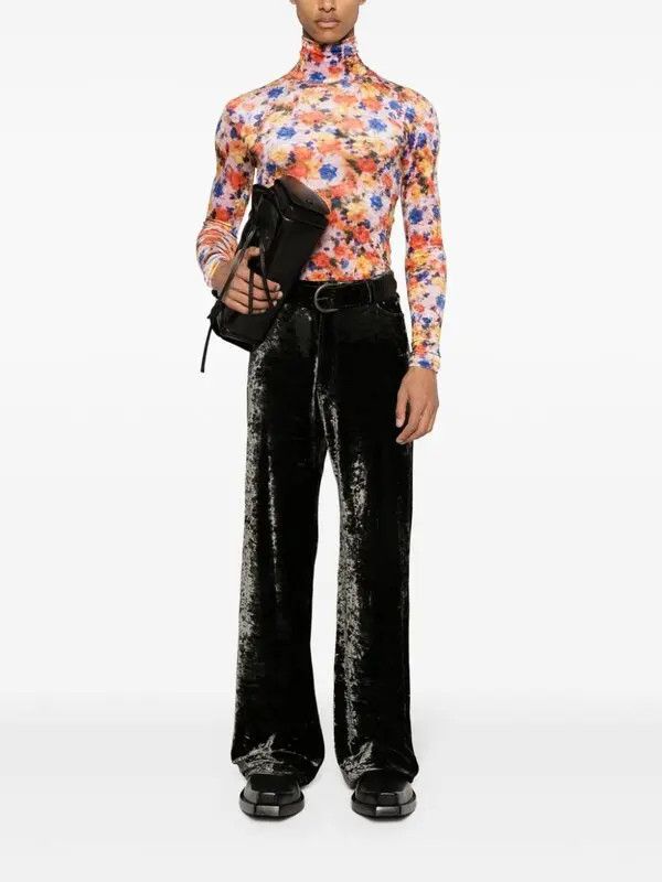 Balenciaga o1y0625 Velvet Casual Pant in Black Size 25" / US 0 / IT 36 - 4 Thumbnail