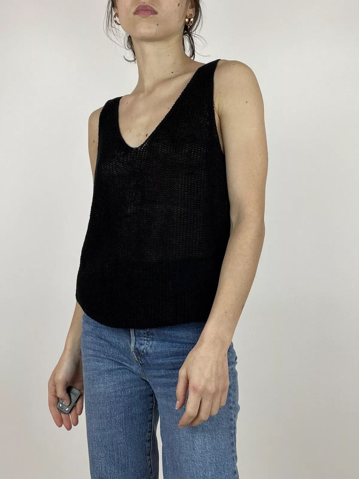 Nili Lotan Nili Lotan Knit Vest Top Womens Black Size L Size L / US 10 / IT 46 - 3 Thumbnail