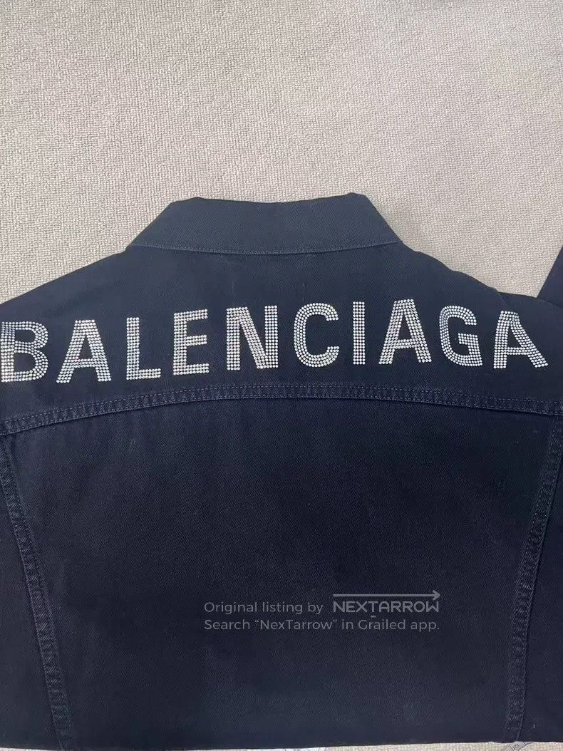 Balenciaga Balenciaga Logo Badge Long Sleeve Collar Denim Jacket Size XXS / US 00 / IT 34 - 3 Thumbnail