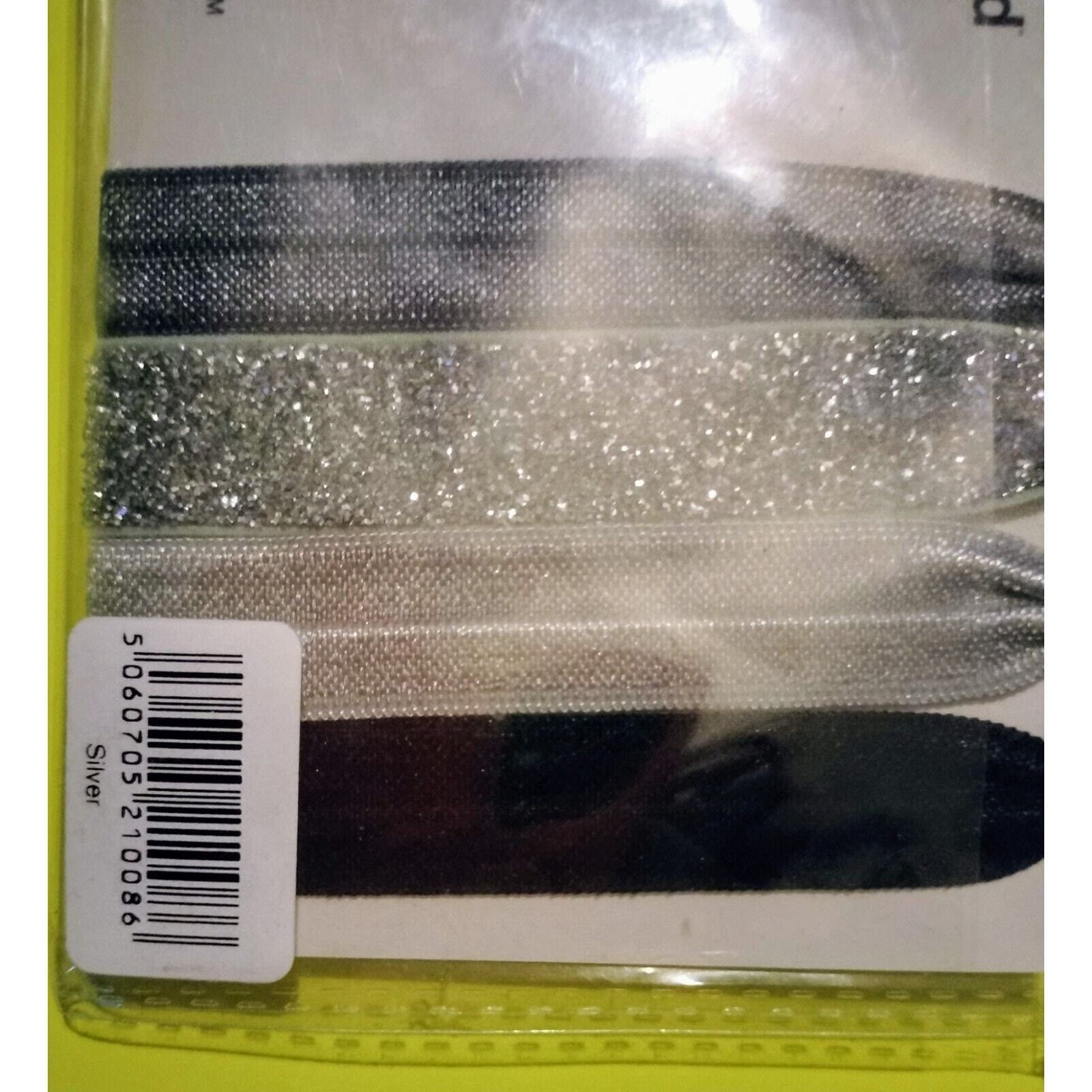 Other Popband Silver Gray Lace Shiny Glitter Hair Tie Accessories Size ONE SIZE - 8 Thumbnail