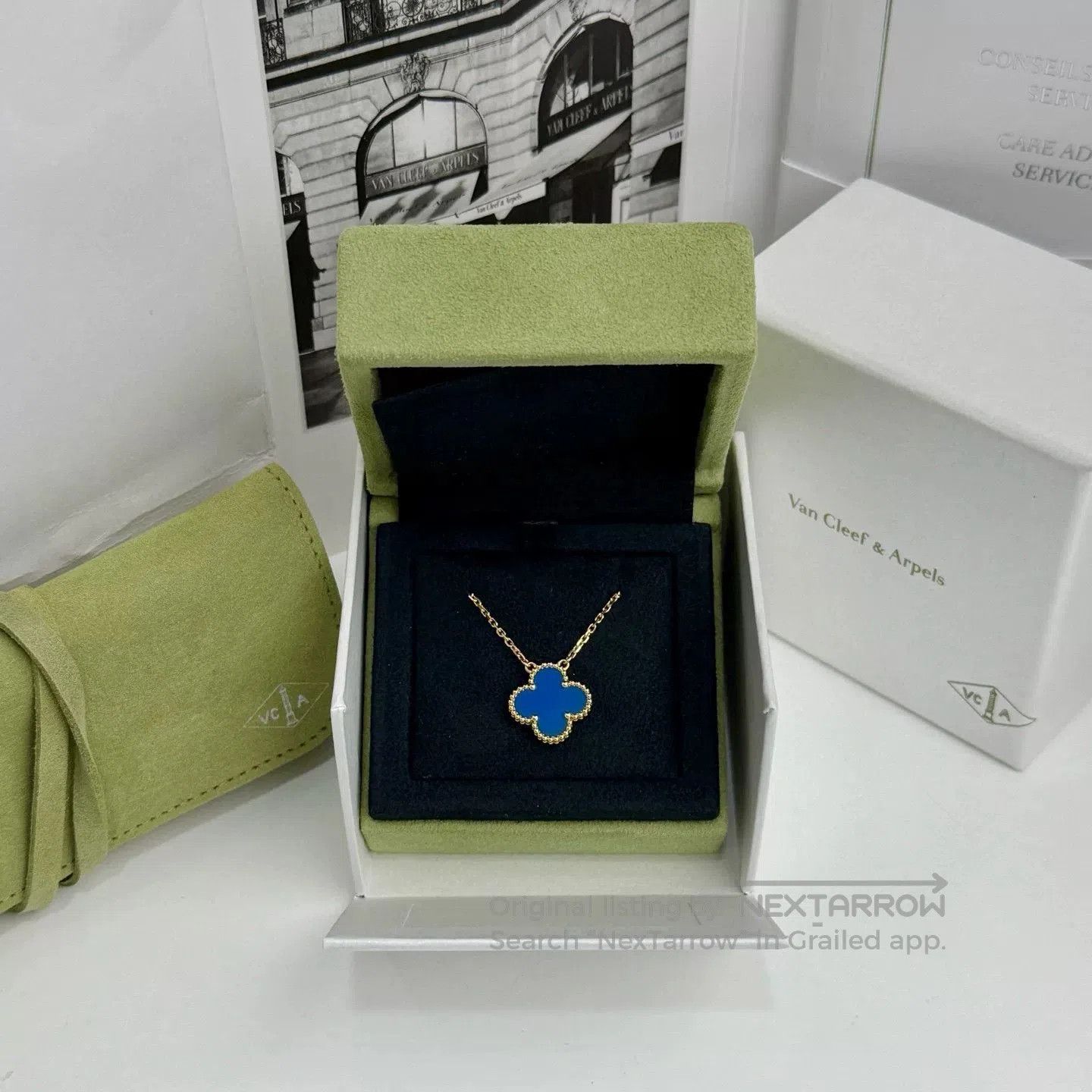 Van Cleef & Arpels Van Cleef & Arpels 18k Gold Blue Alhambra Necklace. Size ONE SIZE - 1 Thumbnail