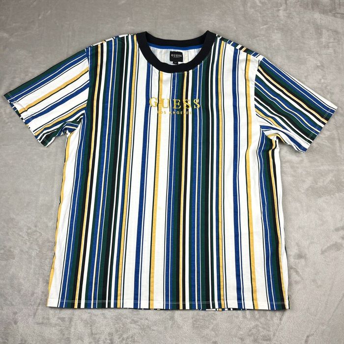 Guess yellow and blue hot sale shirt