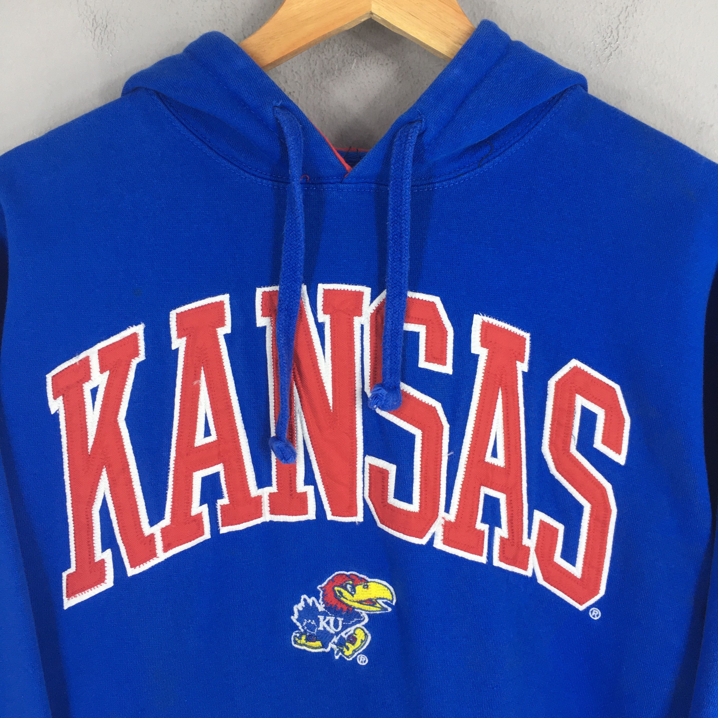 NCAA × Vintage Vintage Kansas Jayhawks NCAA Blue Hoodie Sweatshirt Medium Size US M / EU 48-50 / 2 - 2 Thumbnail
