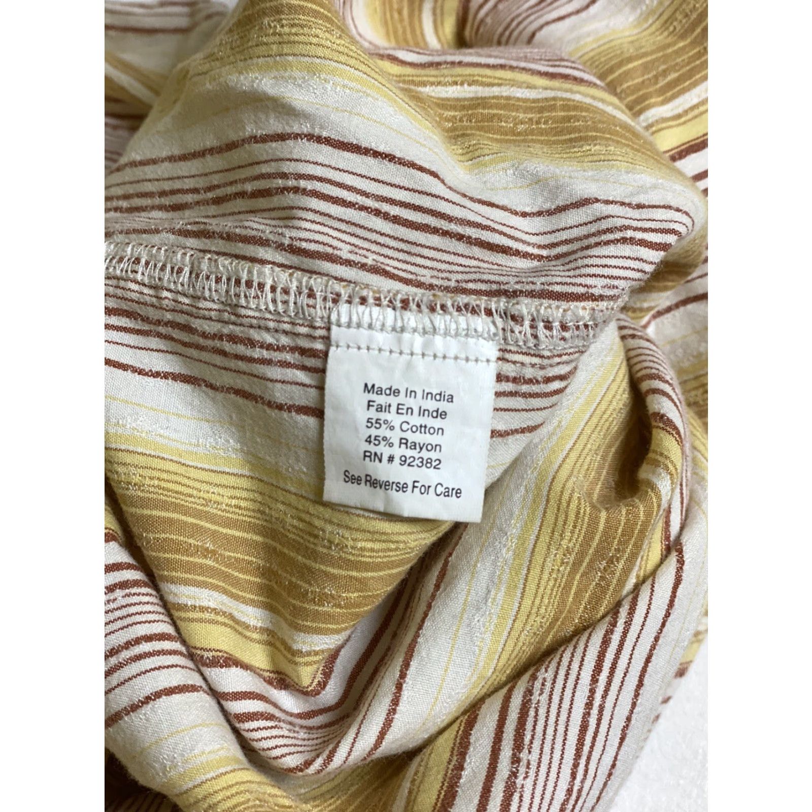 Prana Prana Mens Medium Gold Stripe Textured Short Sleeve Shirt Cotton Blend M Size US M / EU 48-50 / 2 - 5 Thumbnail