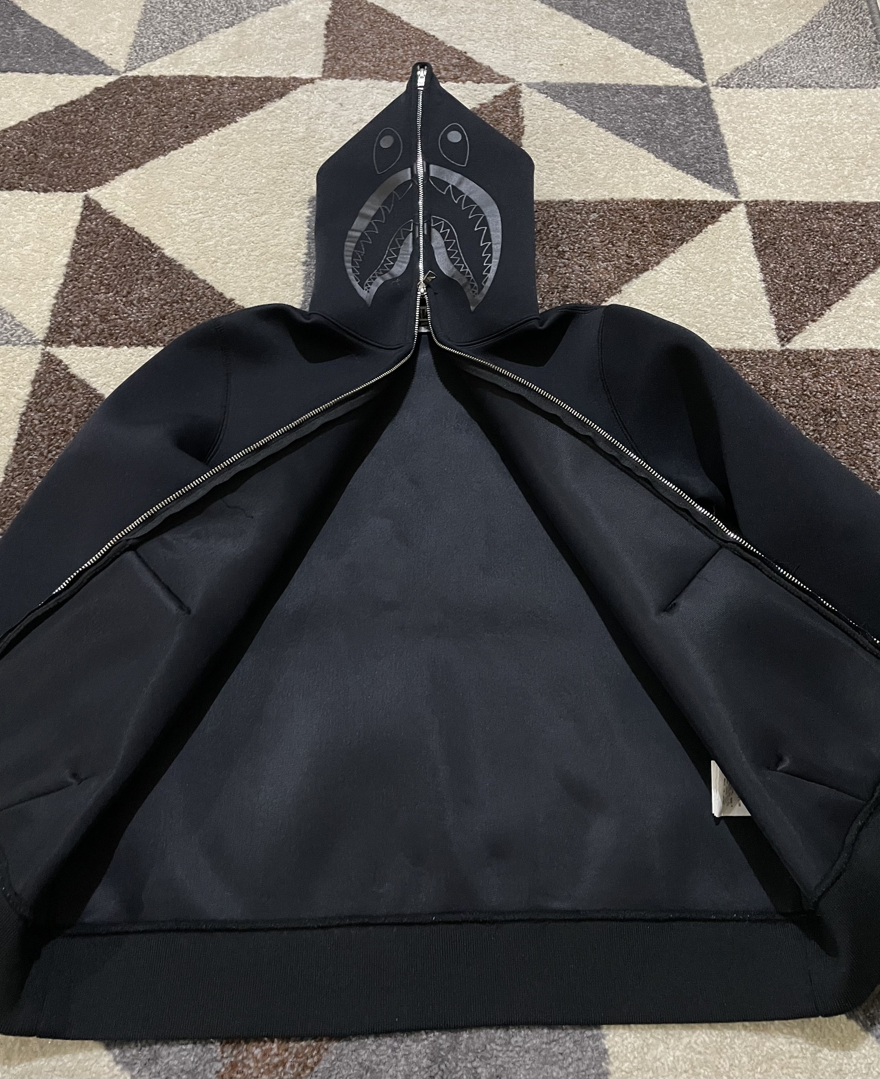 Bape Bape Neoprene Black Shark Full zip Hoodie Size S / US 4 / IT 40 - 8 Thumbnail