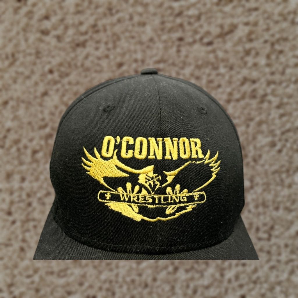 Vintage Yupoong Hat Cap Fitted Adult Medium Black Poly Cotton Blend Size ONE SIZE - 1 Thumbnail