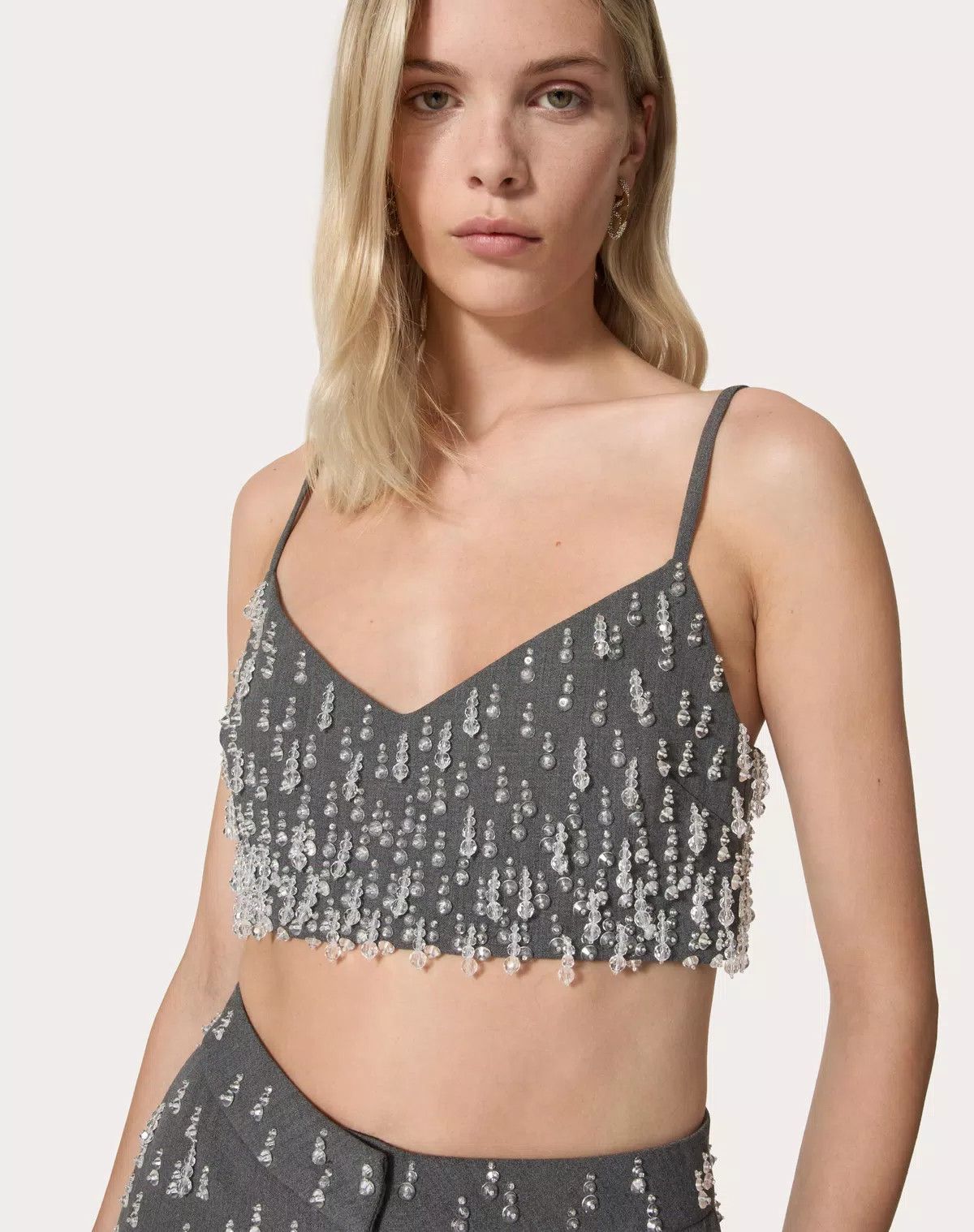 Valentino o1s1wg110426 Embroidered Active Gabardine Top in Multicolor Size M / US 6-8 / IT 42-44 - 7 Thumbnail