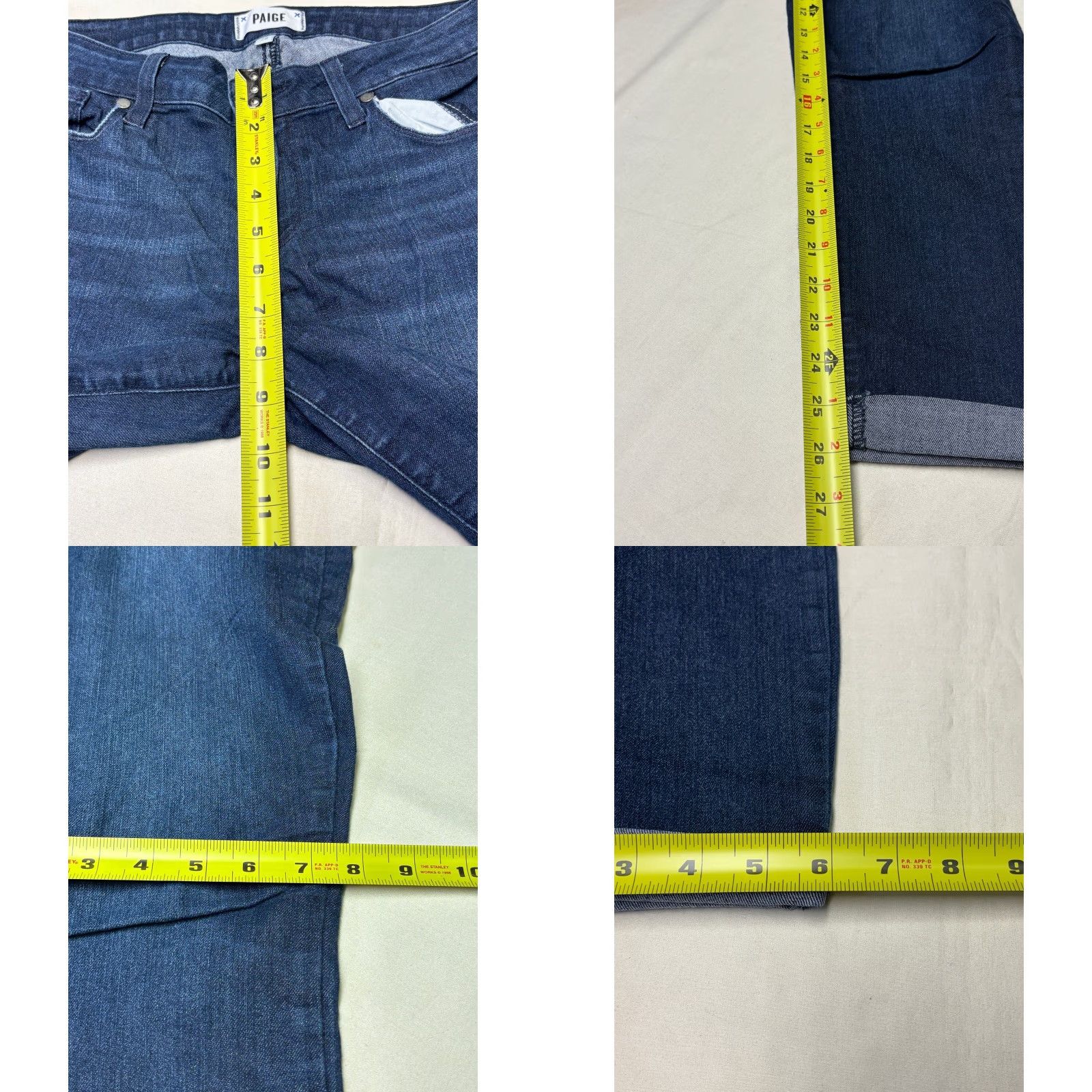 Paige Paige Kylie Crop Jeans Tonal Duncan Dark Wash Straight Leg 29X26 WJ629 DNM184 Womens Denim Size 29" - 9 Thumbnail
